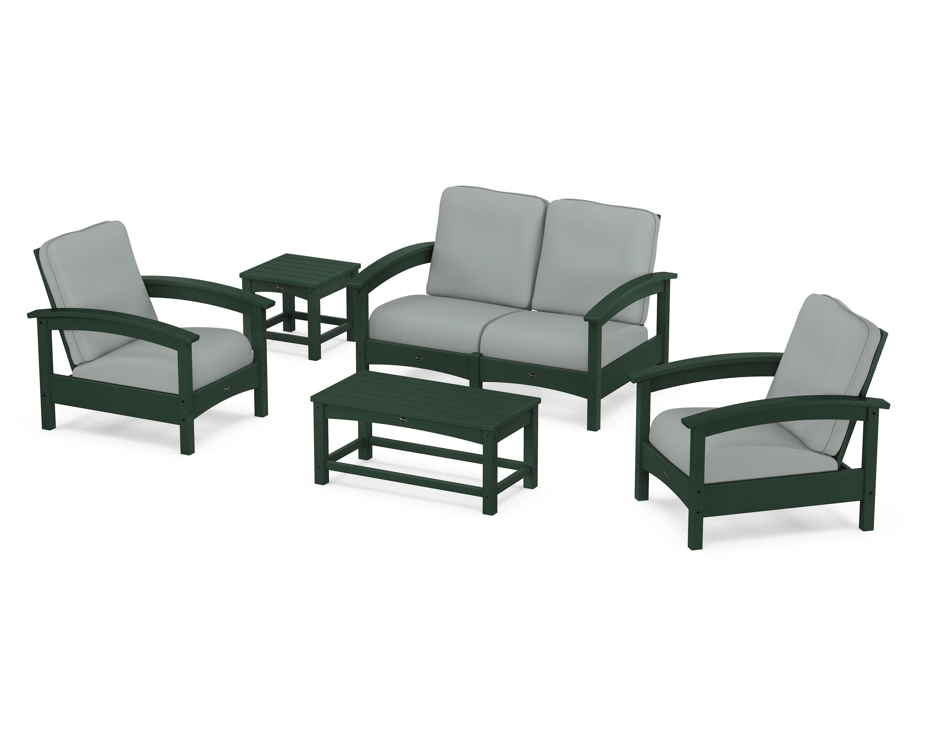 Rockport Club 6-Piece Deep Seating Conversation Set in Rainforest Canopy / Spa