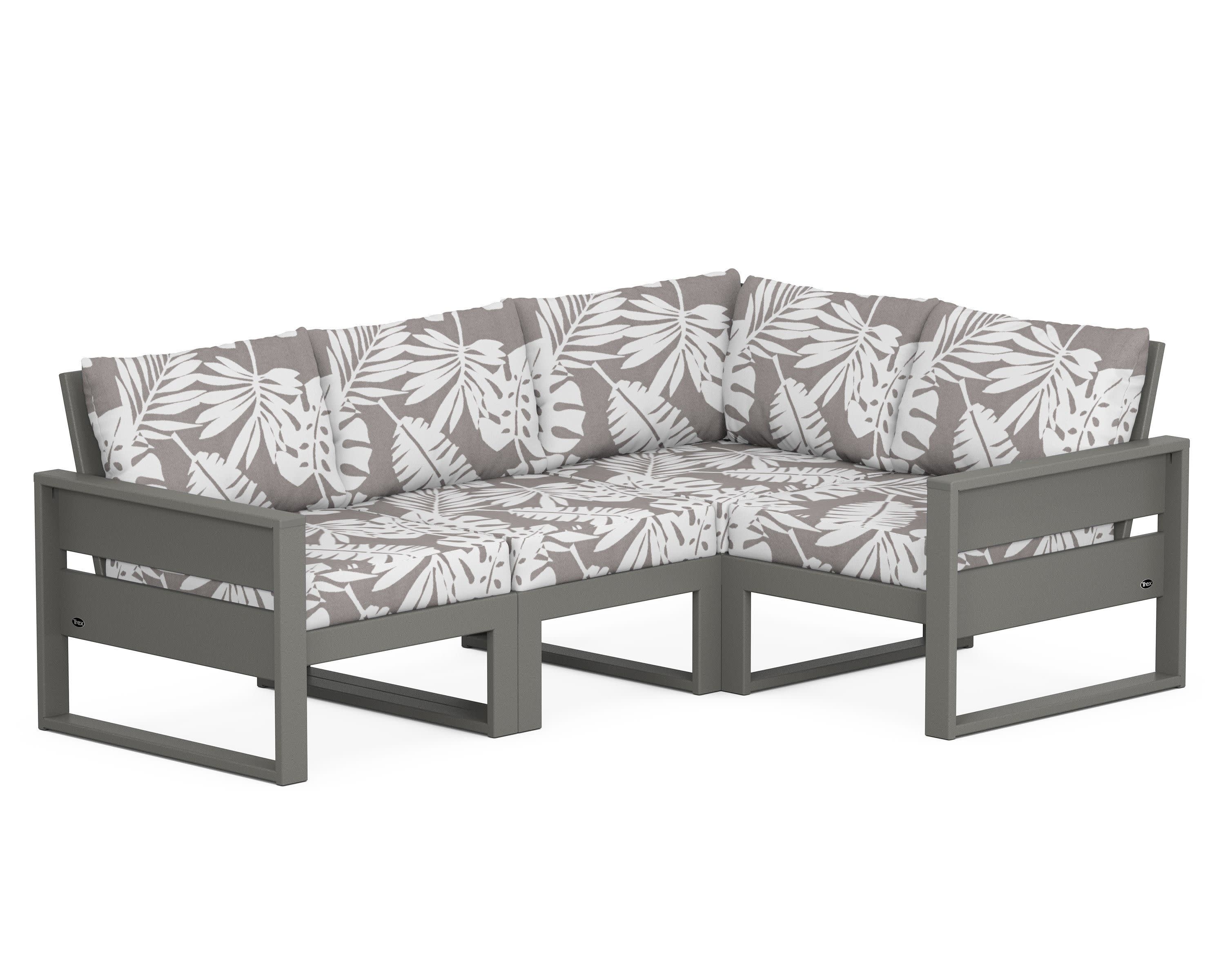 Eastport 4- Piece Sectional in Stepping Stone / Leaf Grey Mist