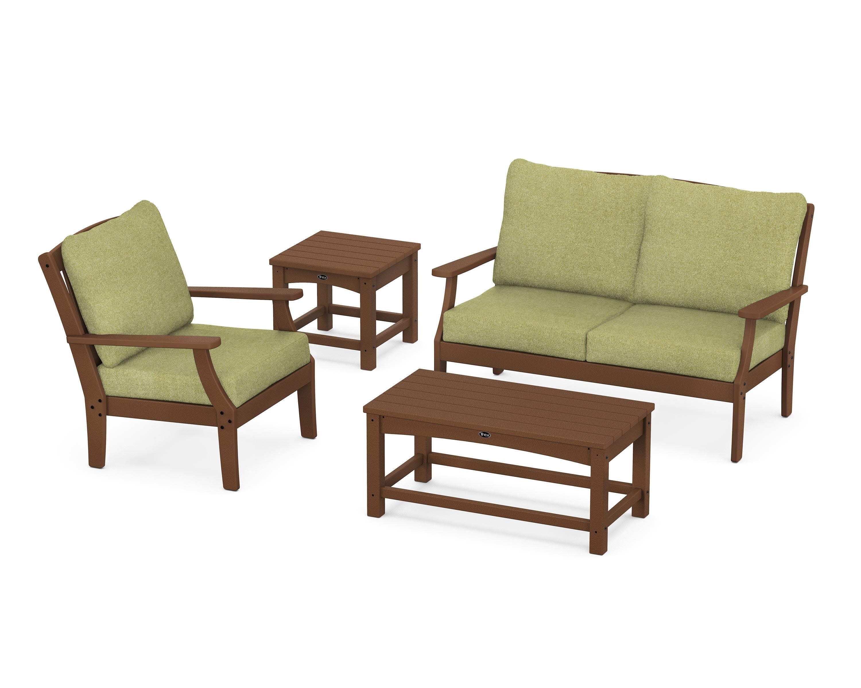 Yacht Club 4-Piece Deep Seating Set in Tree House / Chartreuse Boucle