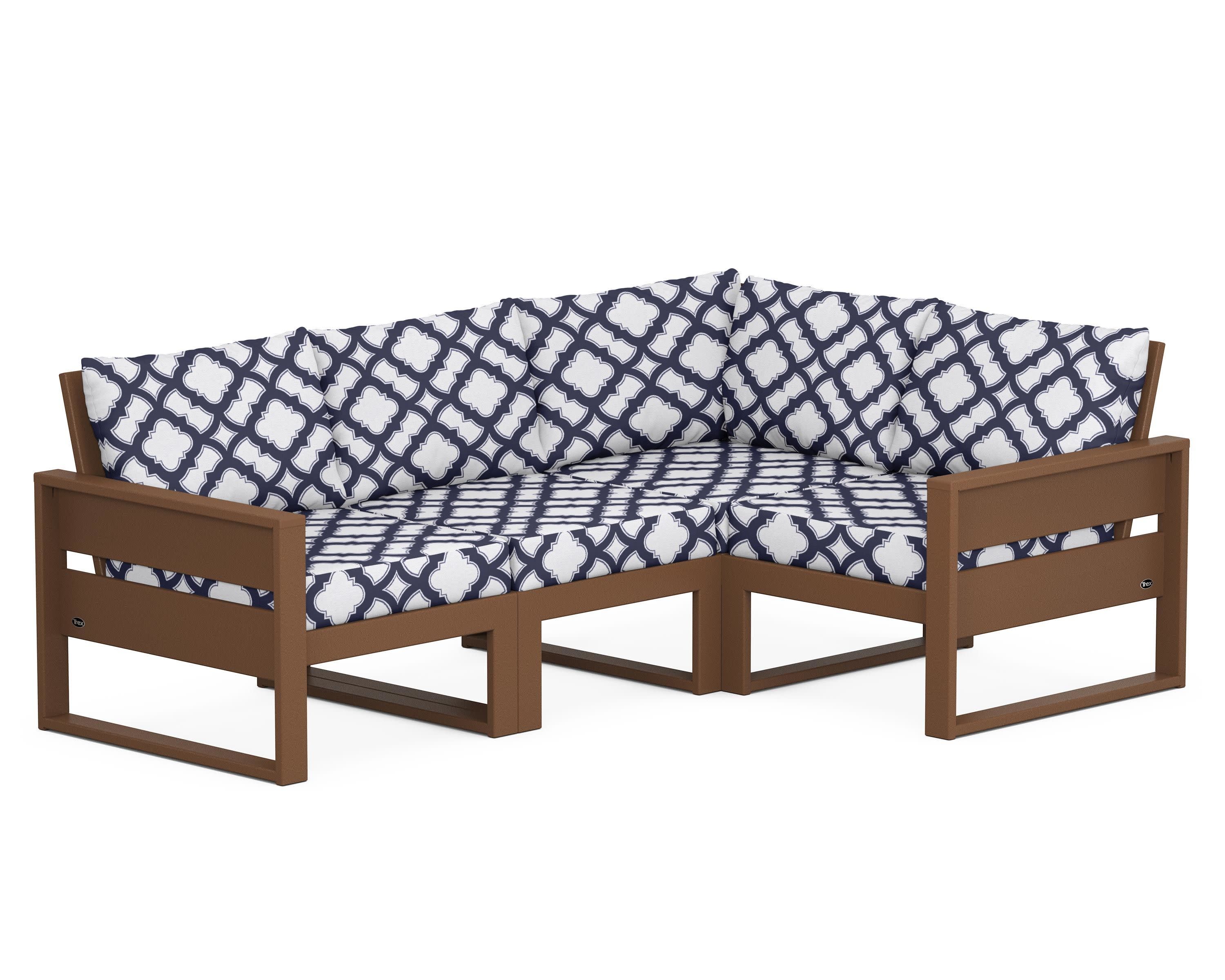 Eastport 4- Piece Sectional in Tree House / Trellis Navy