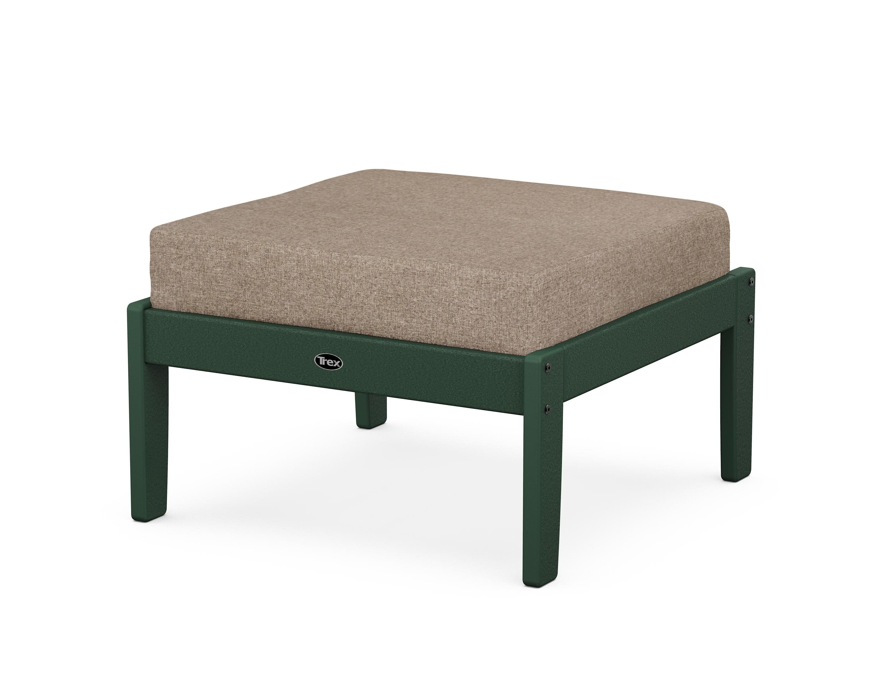 Yacht Club Deep Seating Ottoman in Rainforest Canopy / Spiced Burlap