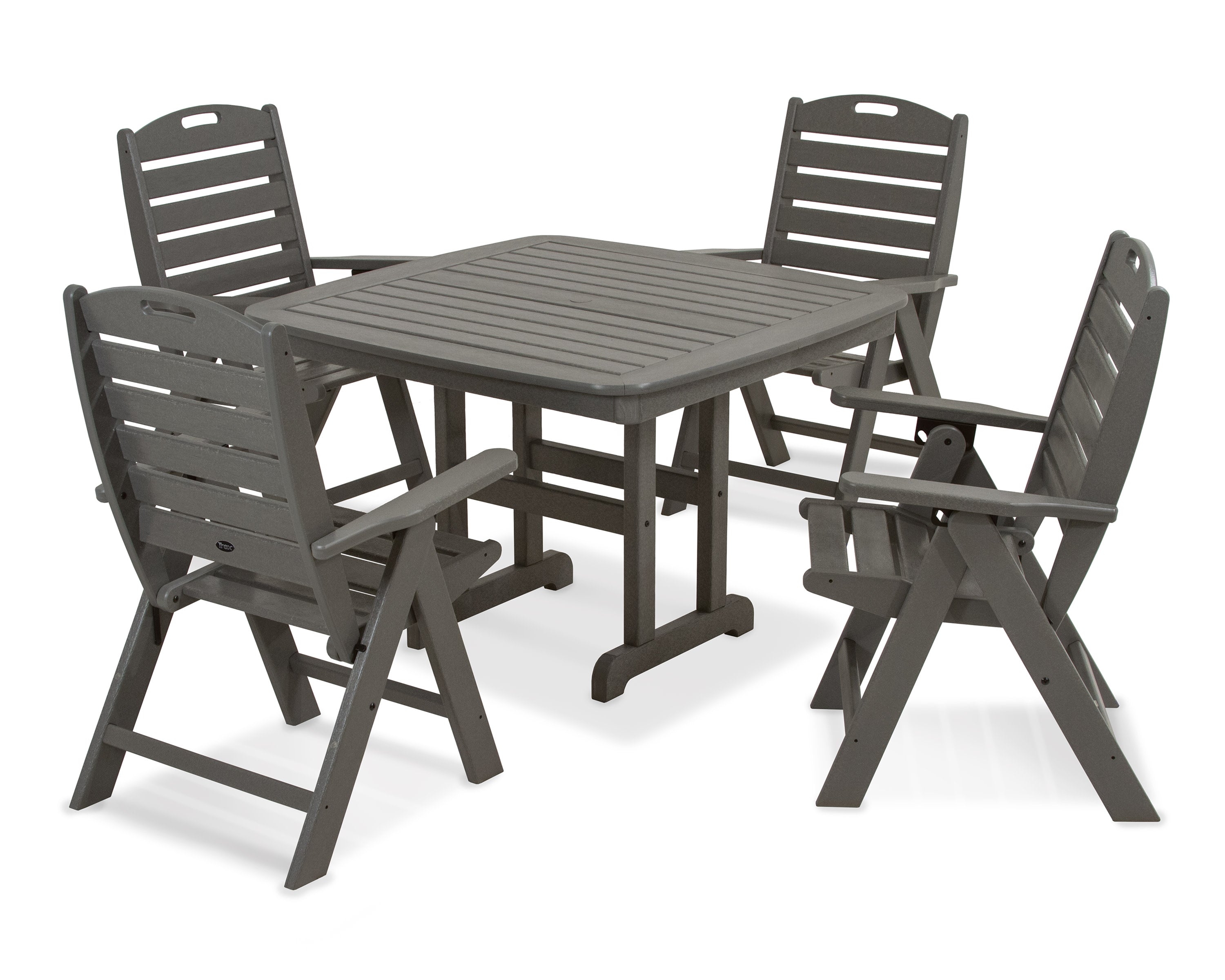 Yacht Club Highback 5-Piece Dining Set in Stepping Stone
