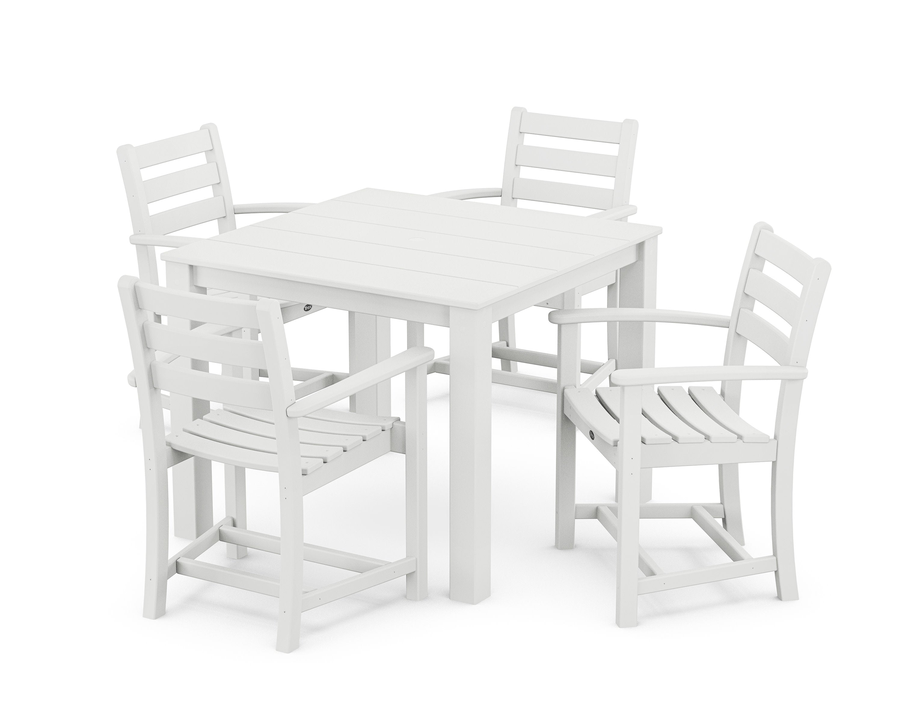 Monterey Bay 5-Piece Parsons Dining Set in Classic White
