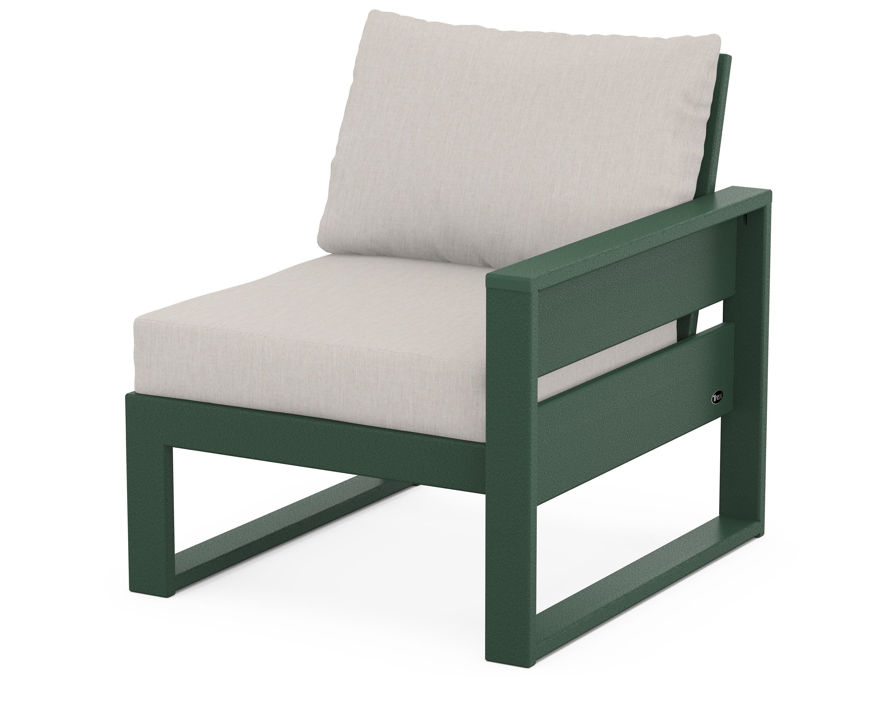 Eastport Modular Right Arm Chair in Rainforest Canopy / Cast Ash