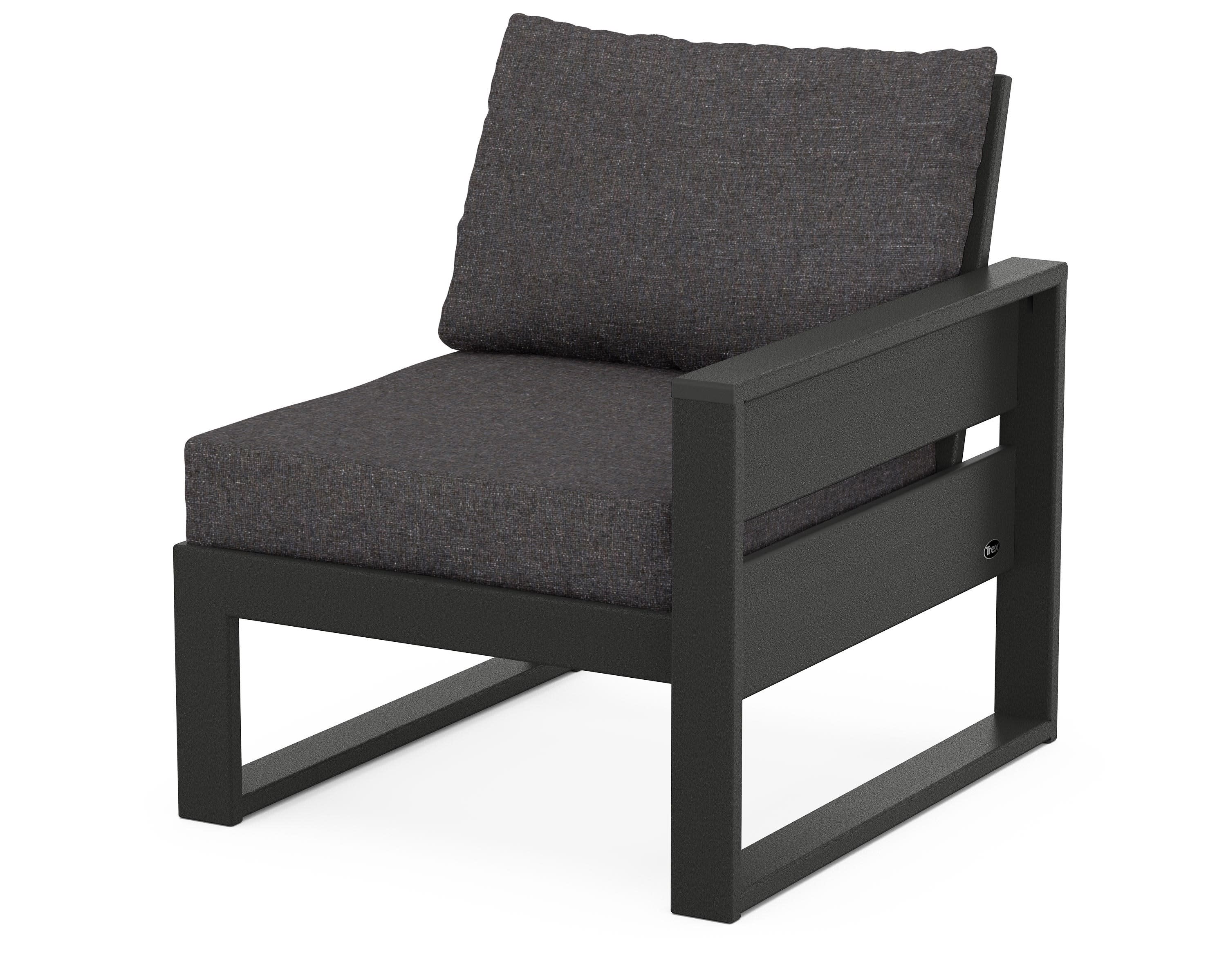 Eastport Modular Right Arm Chair in Charcoal Black / Ash Charcoal