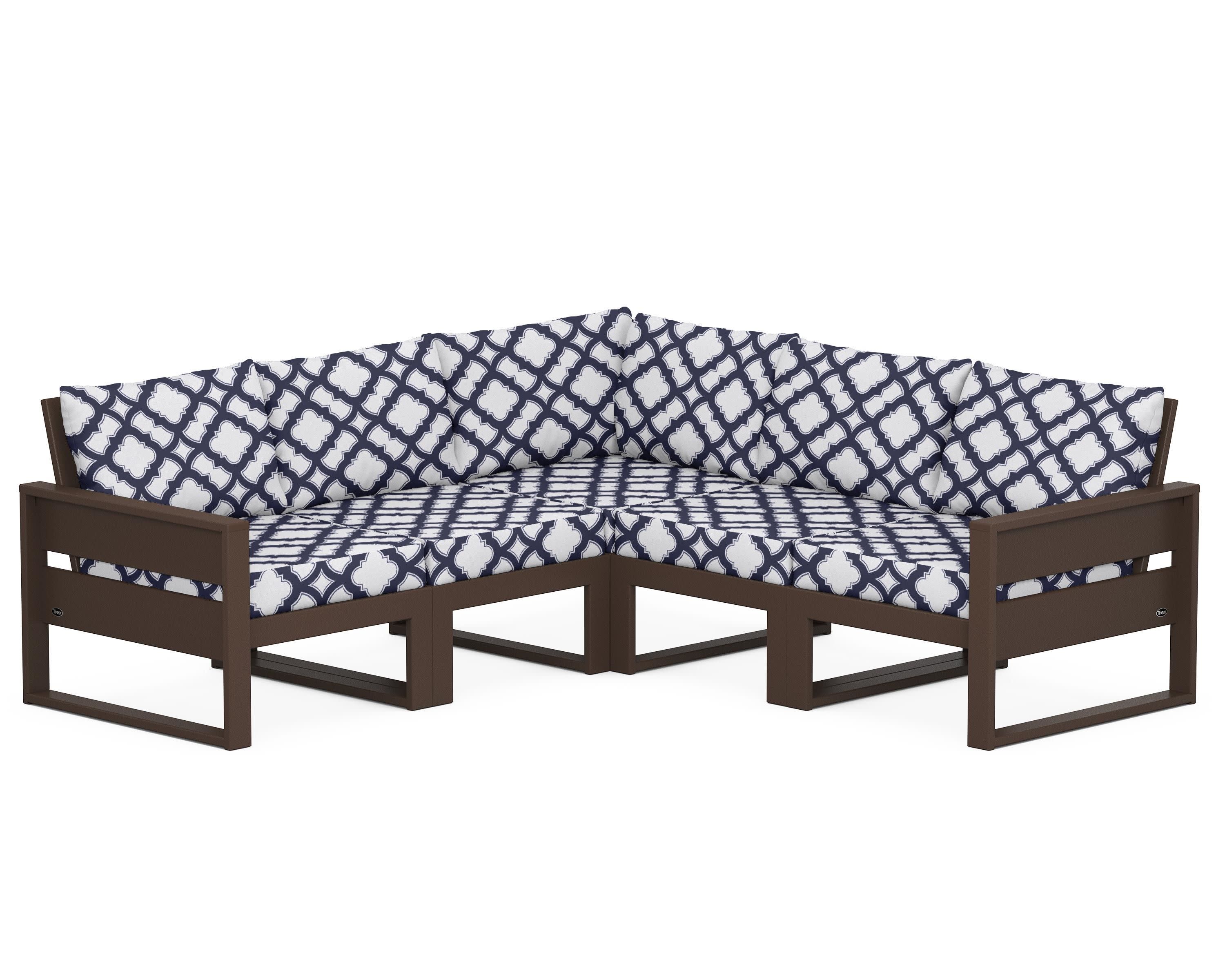 Eastport 5-Piece Sectional in Vintage Lantern / Trellis Navy