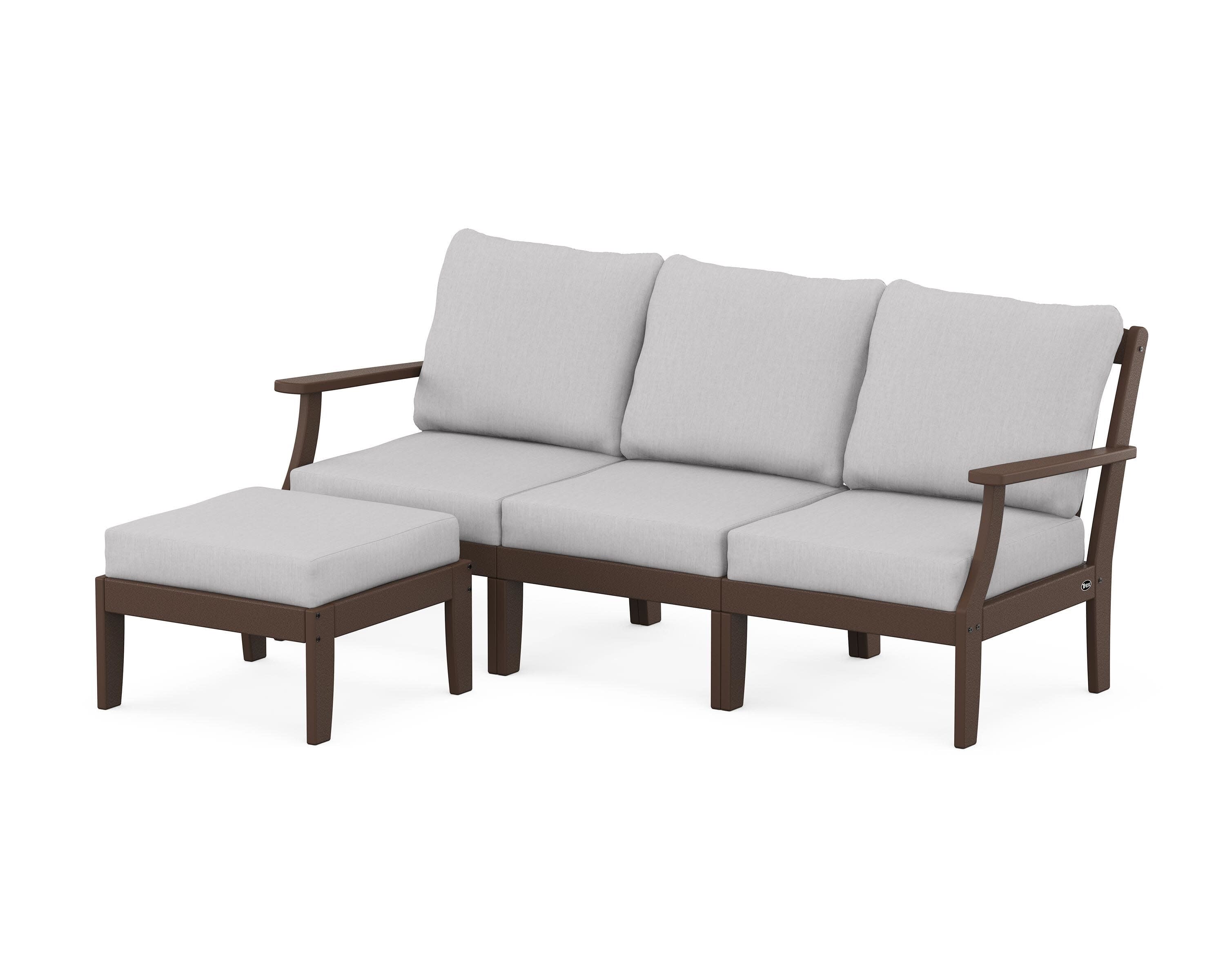 Yacht Club Modular 4-Piece Deep Seating Set with Ottoman in Vintage Lantern / Granite