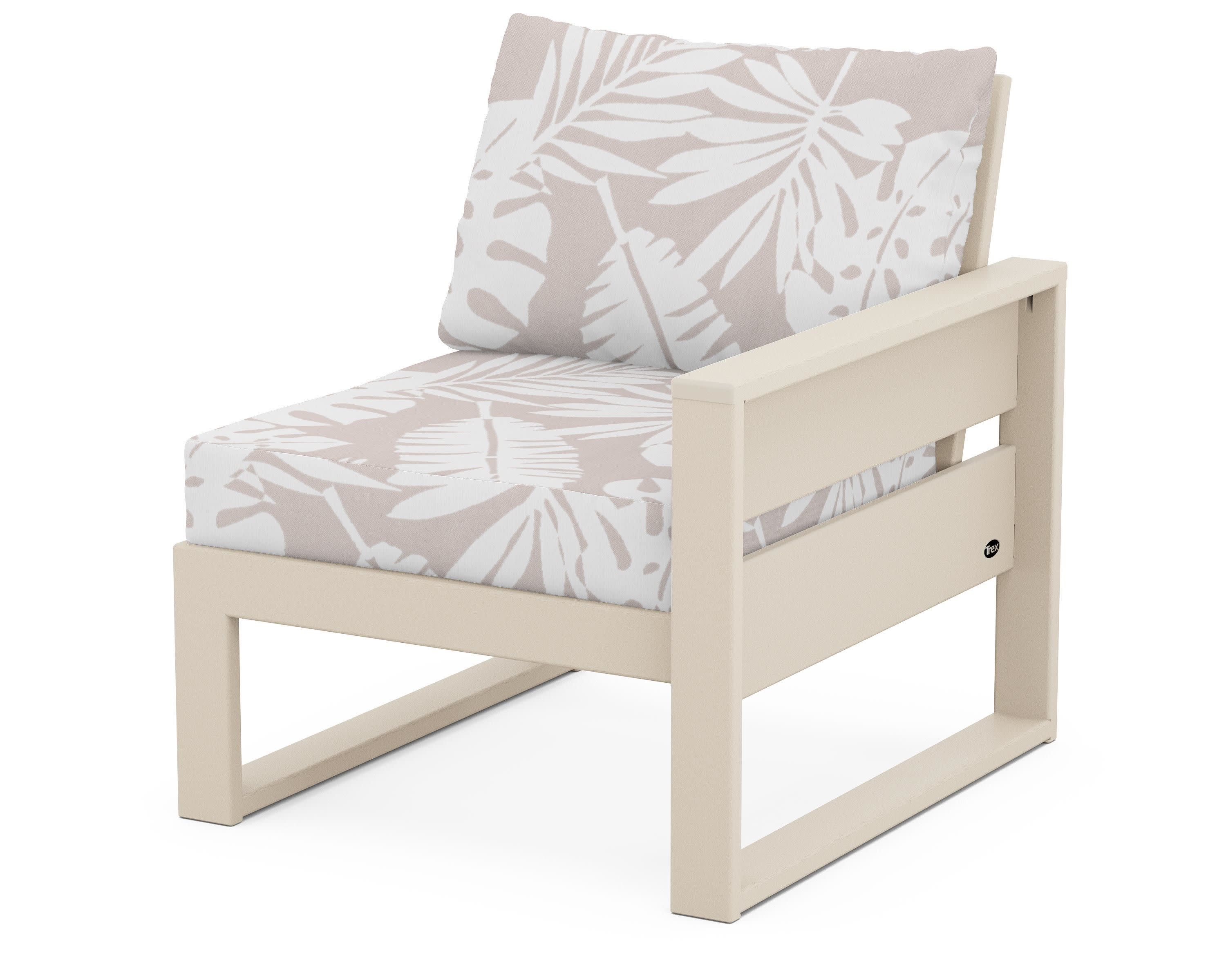 Eastport Modular Right Arm Chair in Sand Castle / Leaf Dune Burlap