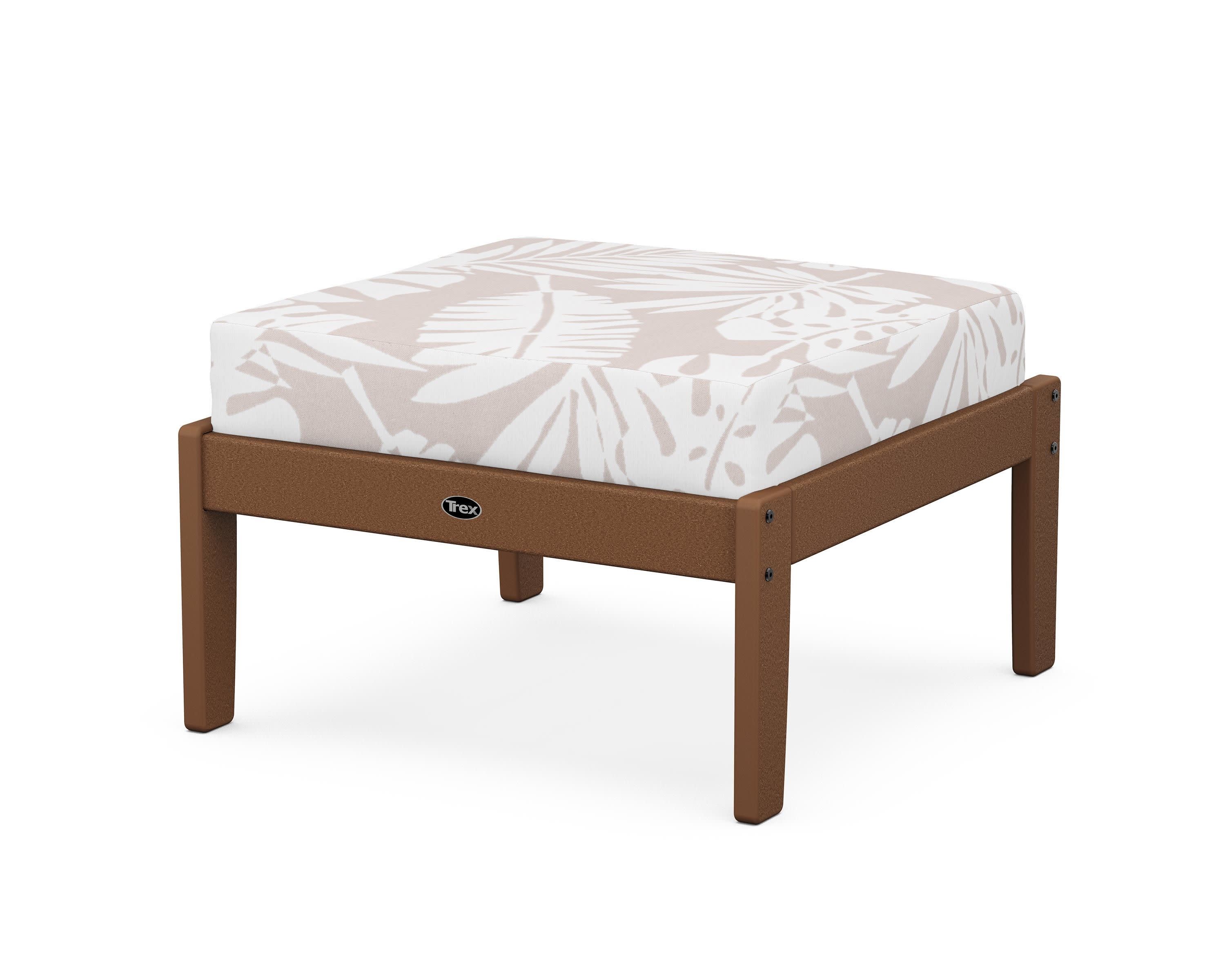 Yacht Club Deep Seating Ottoman in Tree House / Leaf Dune Burlap