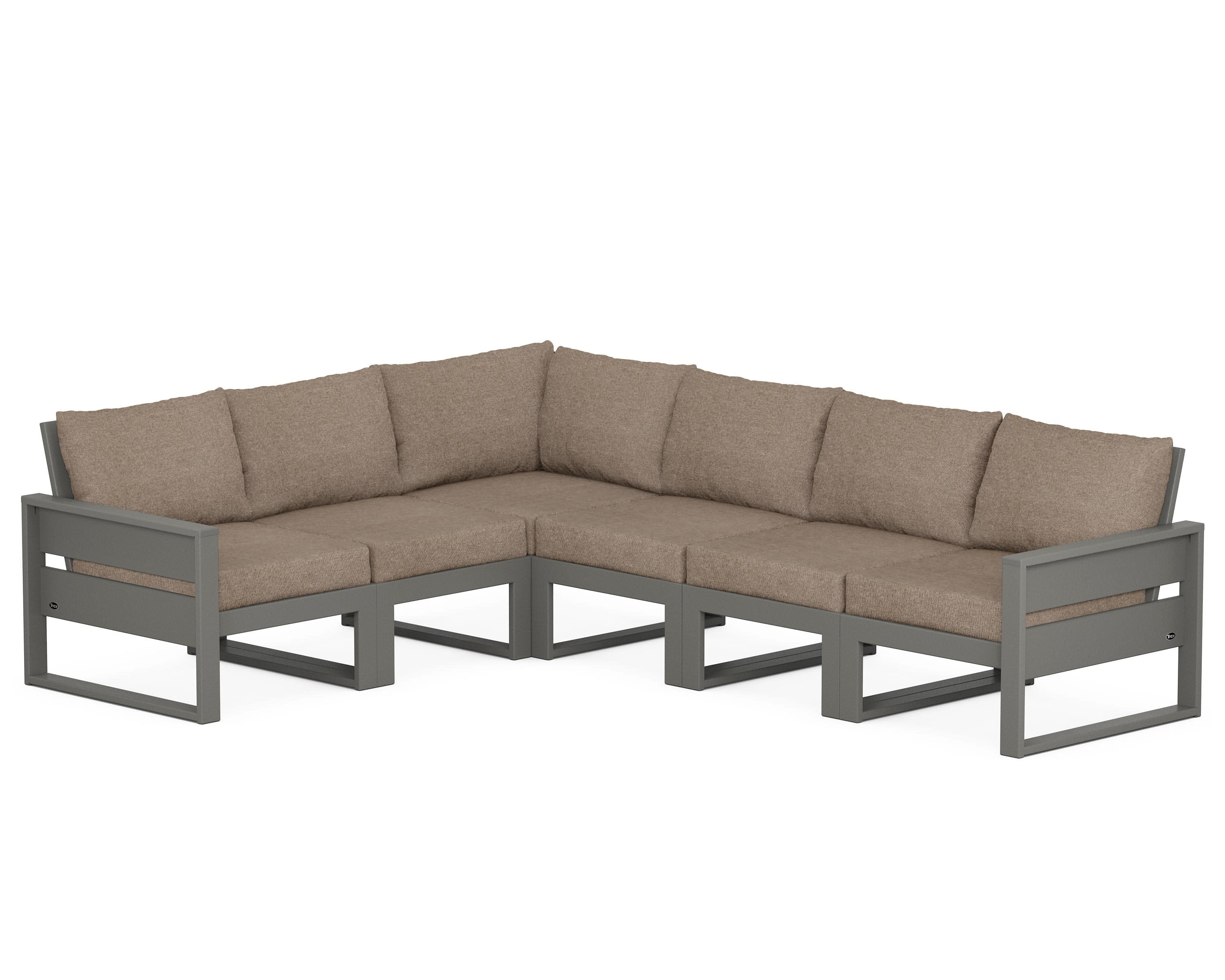Eastport 6-Piece Sectional in Stepping Stone / Spiced Burlap