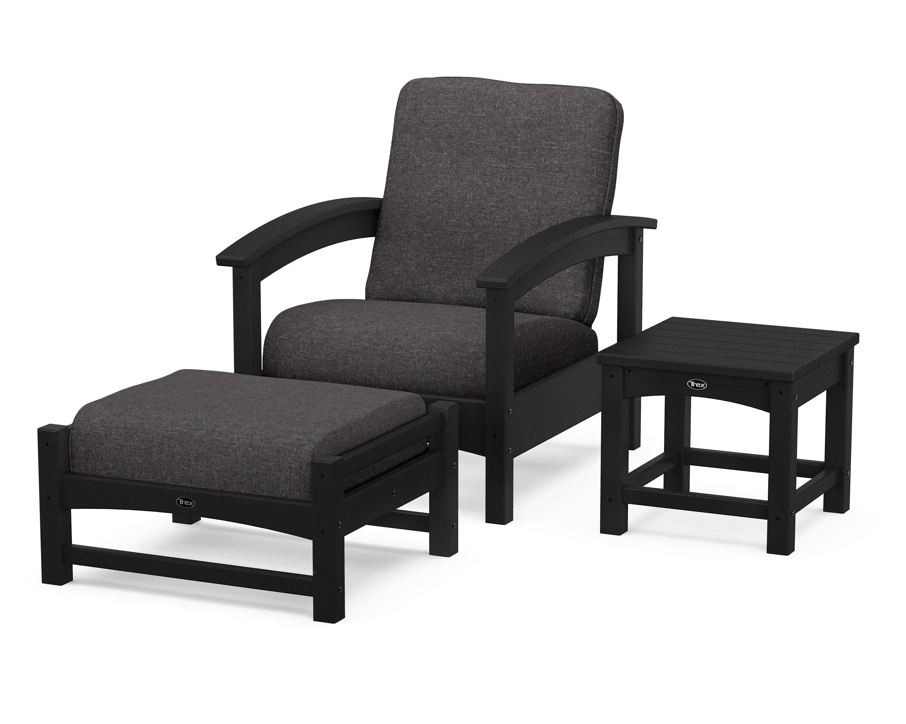 Rockport 3-Piece Deep Seating Set in Charcoal Black / Ash Charcoal
