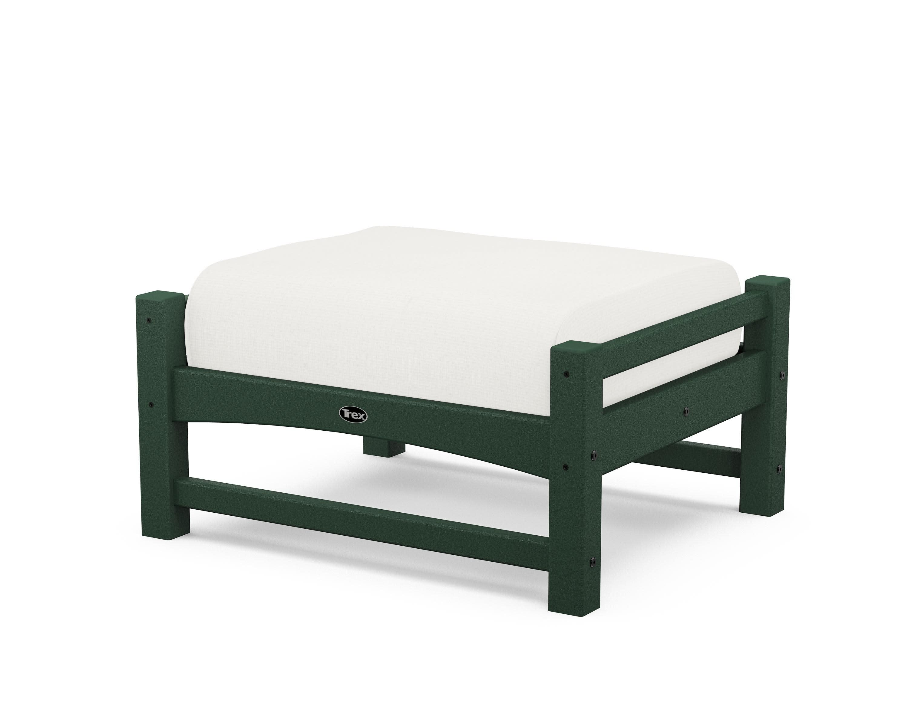 Rockport Club Ottoman in Rainforest Canopy / Natural Linen