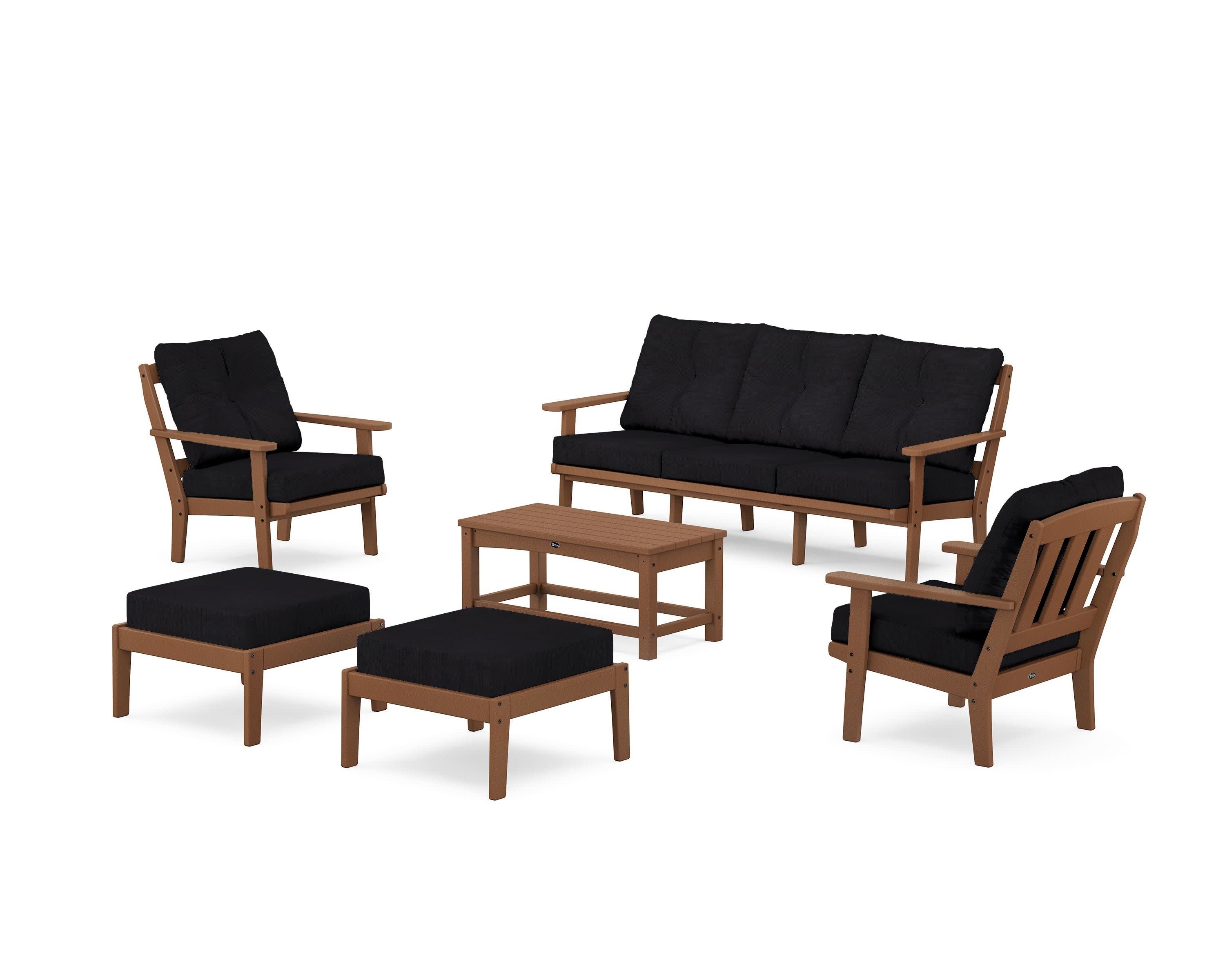 Cape Cod 6-Piece Lounge Sofa Set in Tree House / Midnight Linen