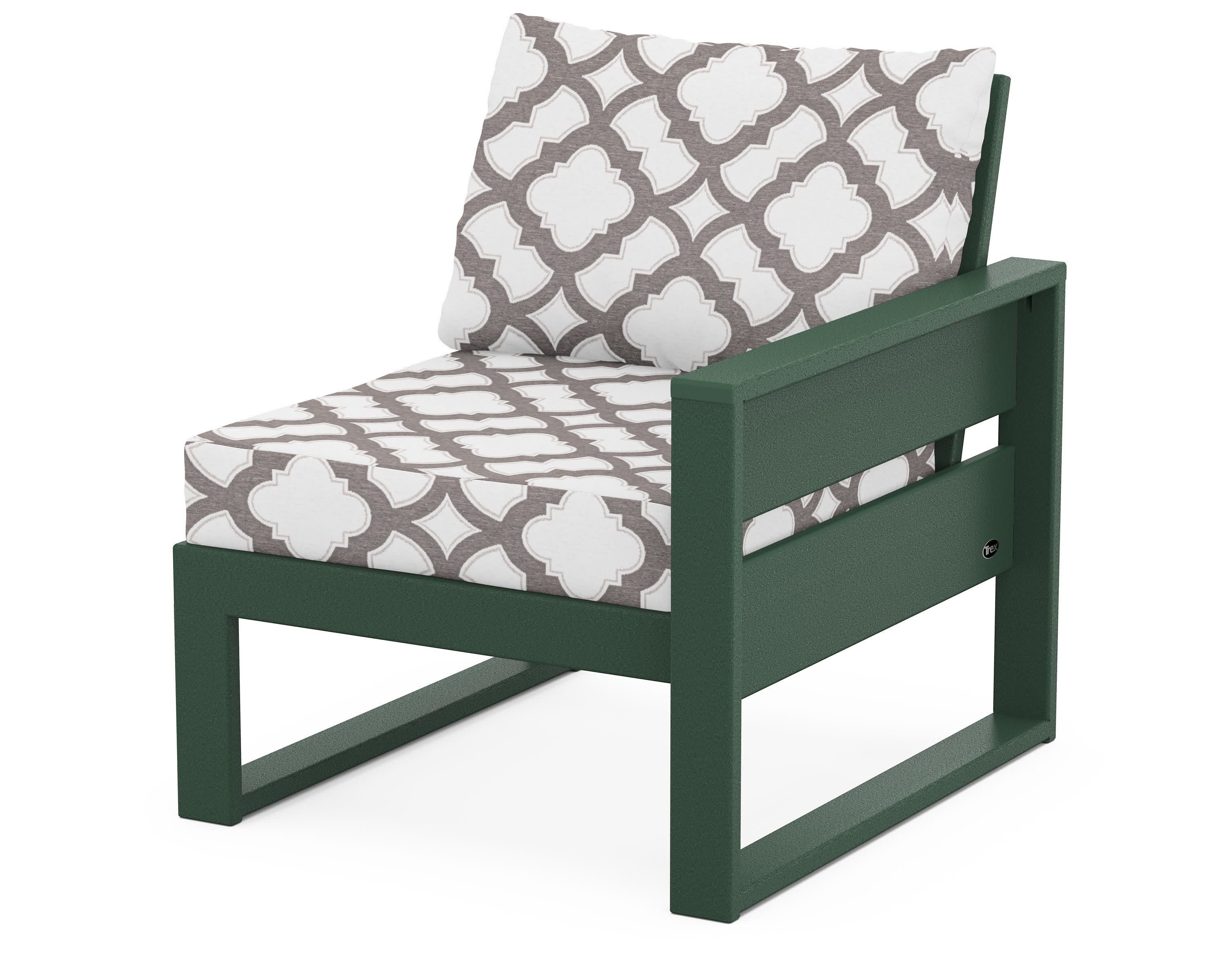 Eastport Modular Right Arm Chair in Rainforest Canopy / Trellis Grey Mist