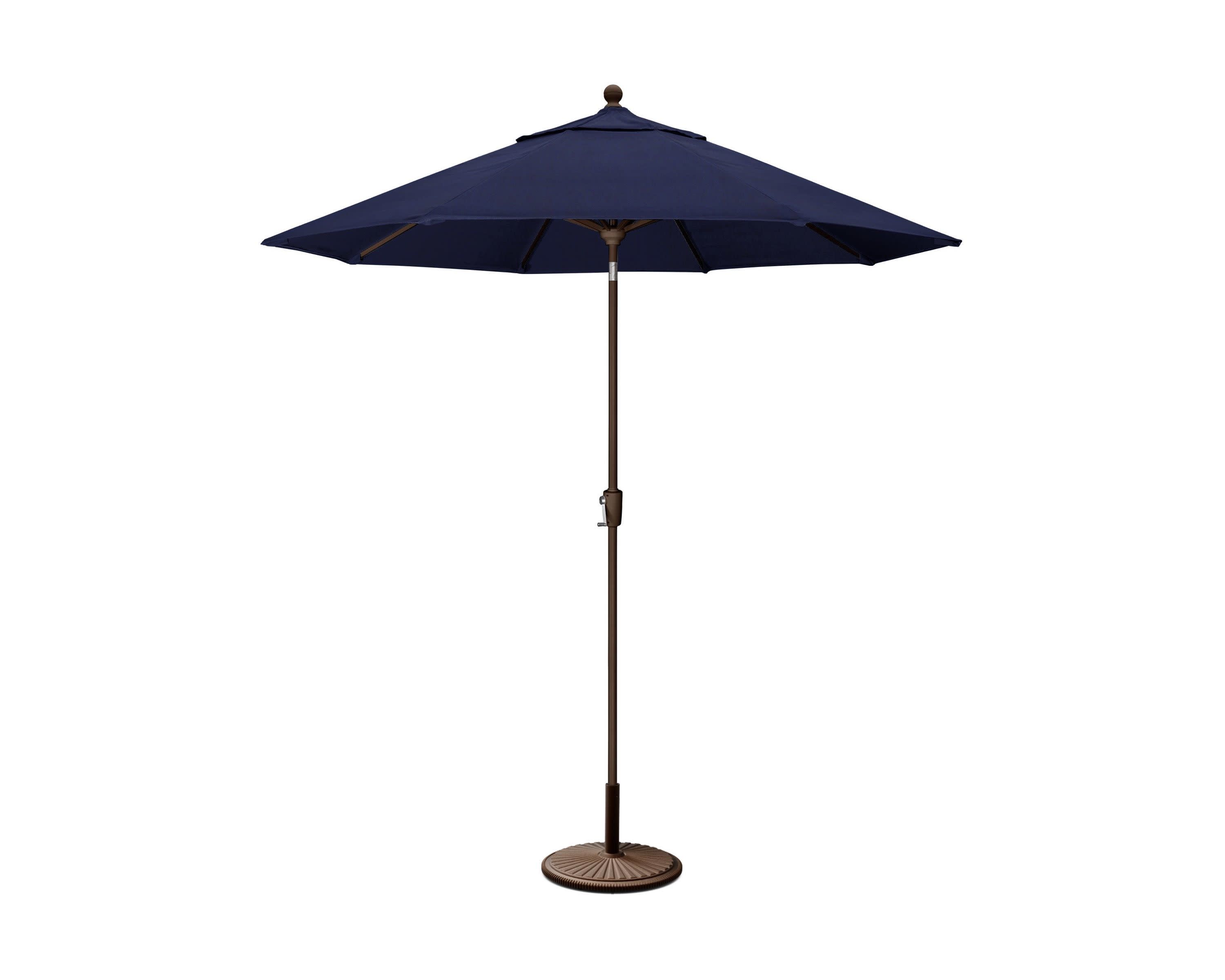 9' Tilt Market Umbrella & Base - Bar Height in Bronze / Navy