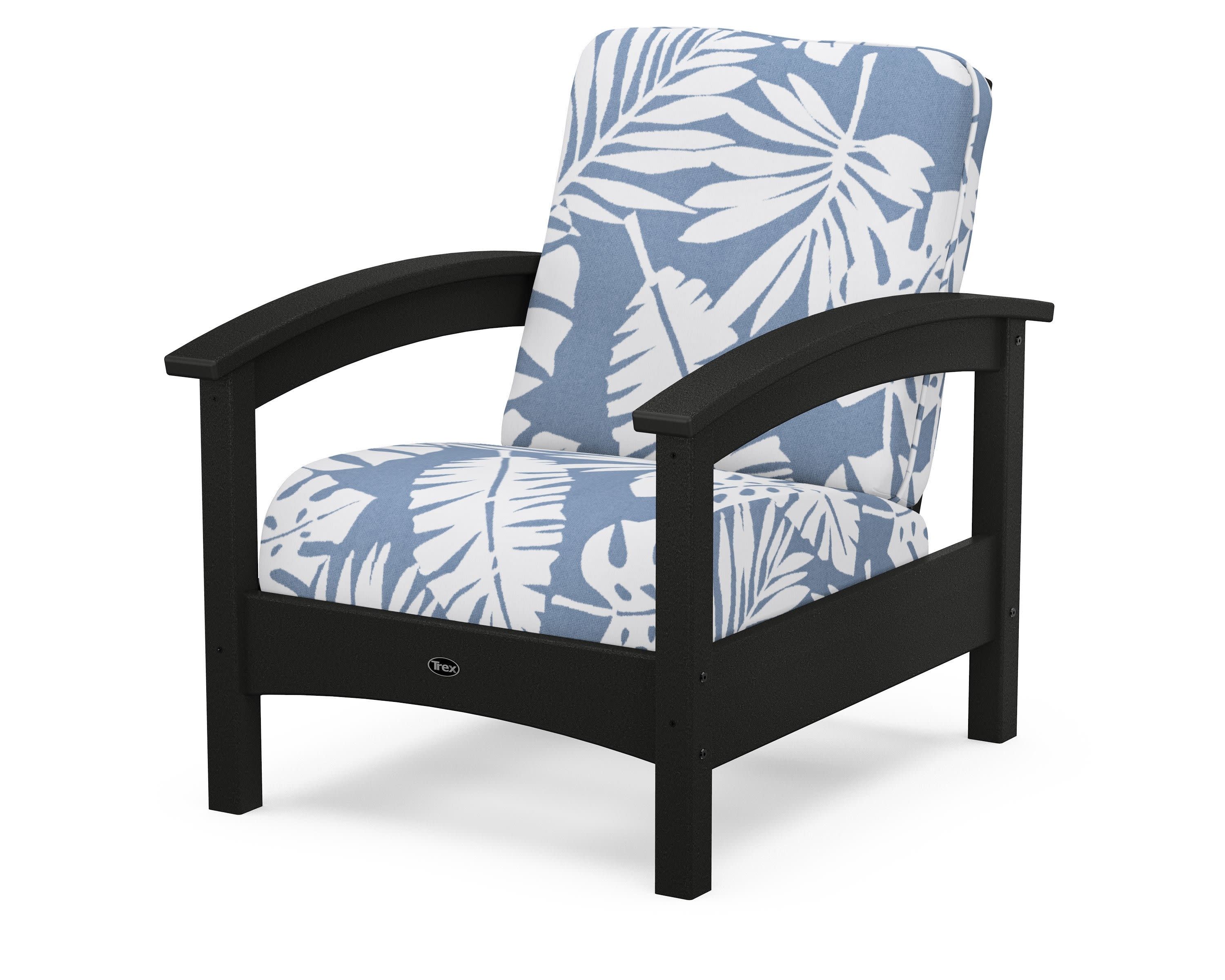 Rockport Club Chair in Charcoal Black / Leaf Sky Blue
