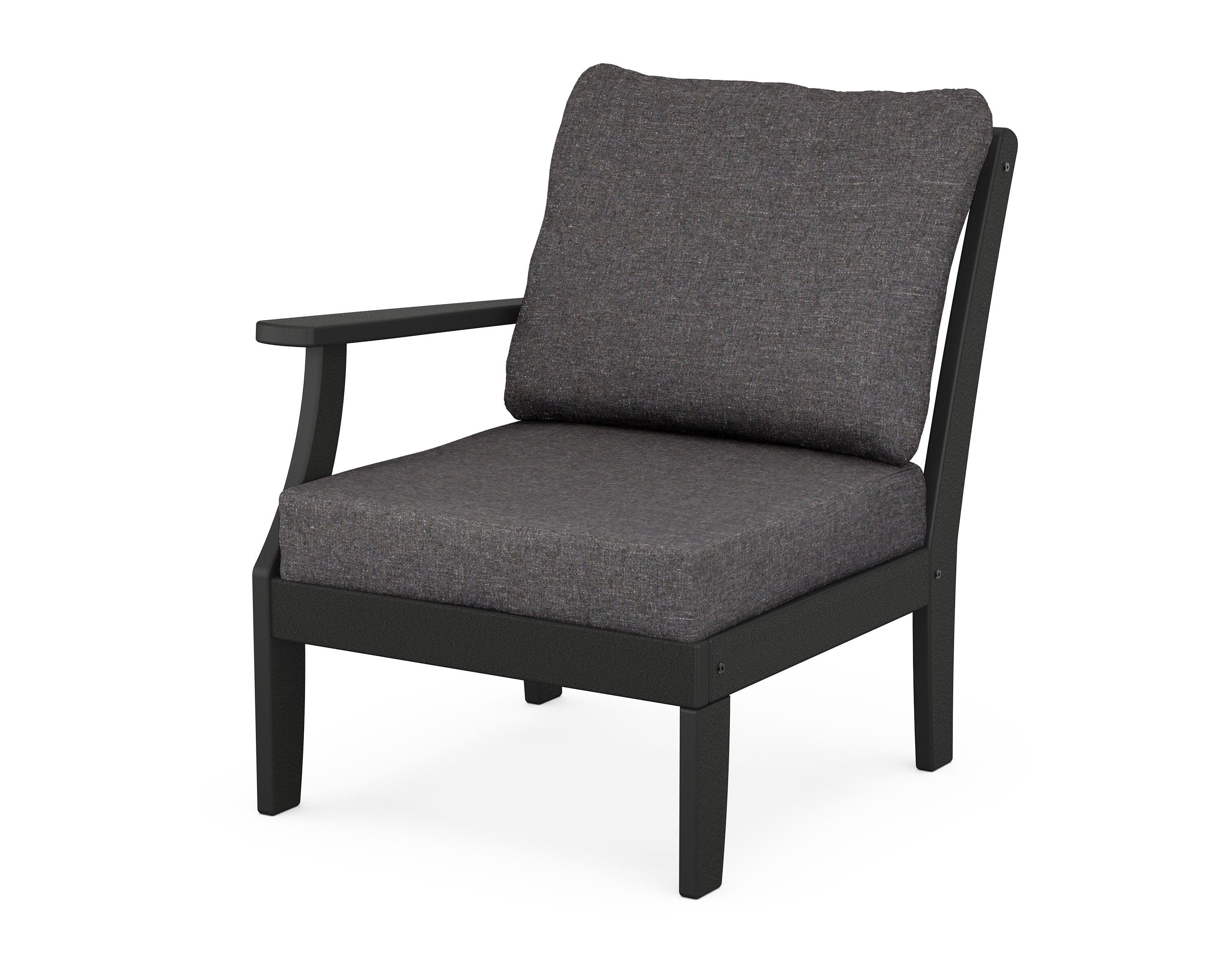 Yacht Club Modular Left Arm Chair in Charcoal Black / Ash Charcoal