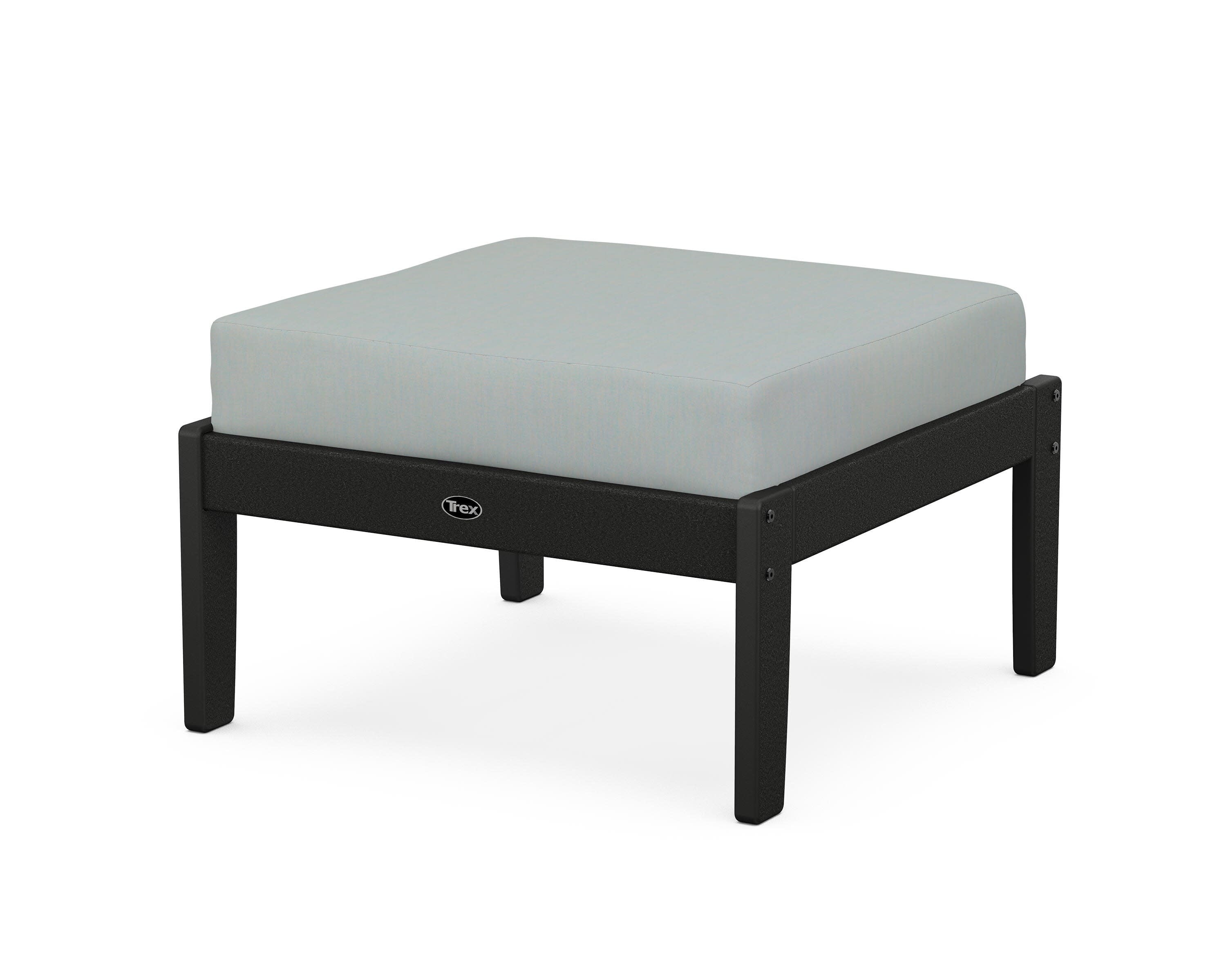 Yacht Club Deep Seating Ottoman in Charcoal Black / Spa