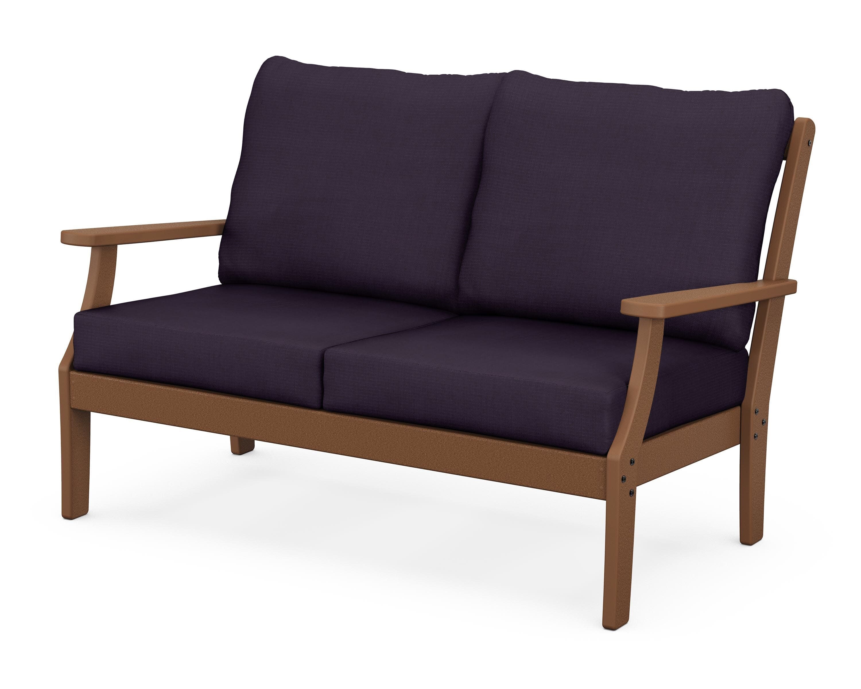 Yacht Club Deep Seating Loveseat in Tree House / Navy Linen