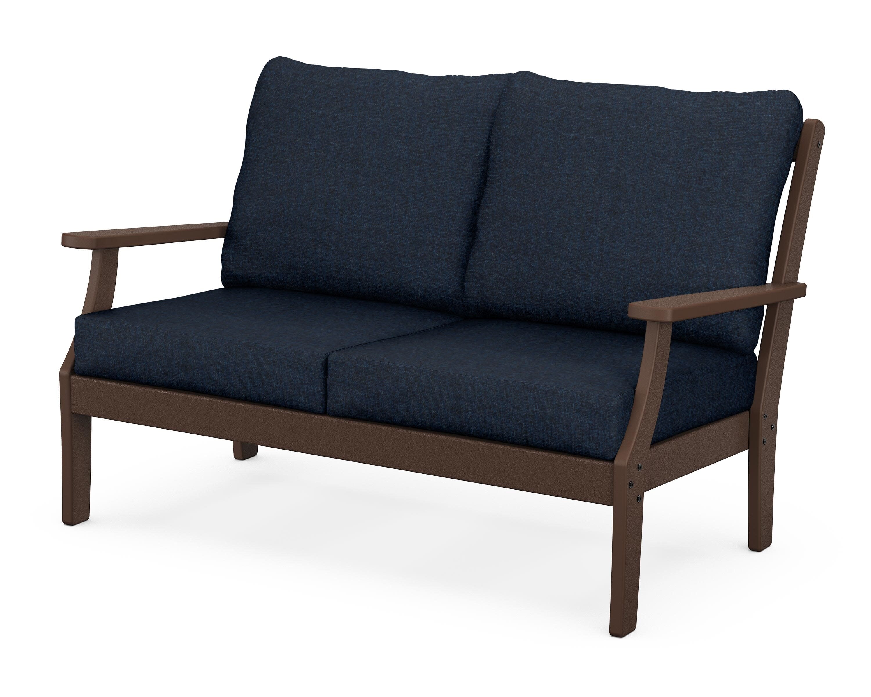 Yacht Club Deep Seating Loveseat in Vintage Lantern / Marine Indigo