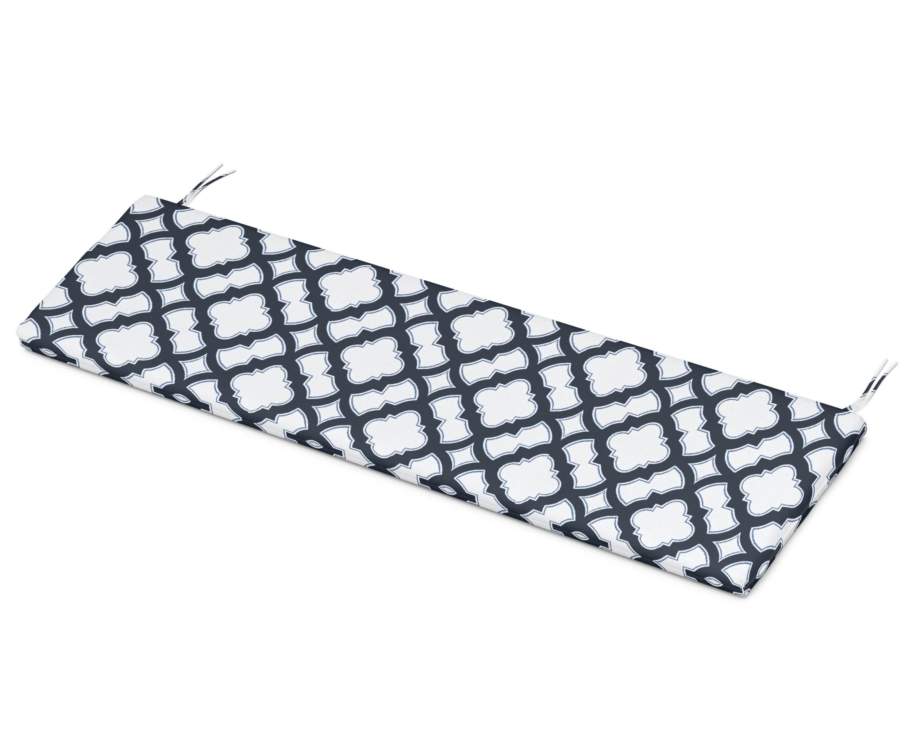 Bench Seat Cushion - 18.5"D x 55.5"W x 2.5"H in Trellis Marine Indigo
