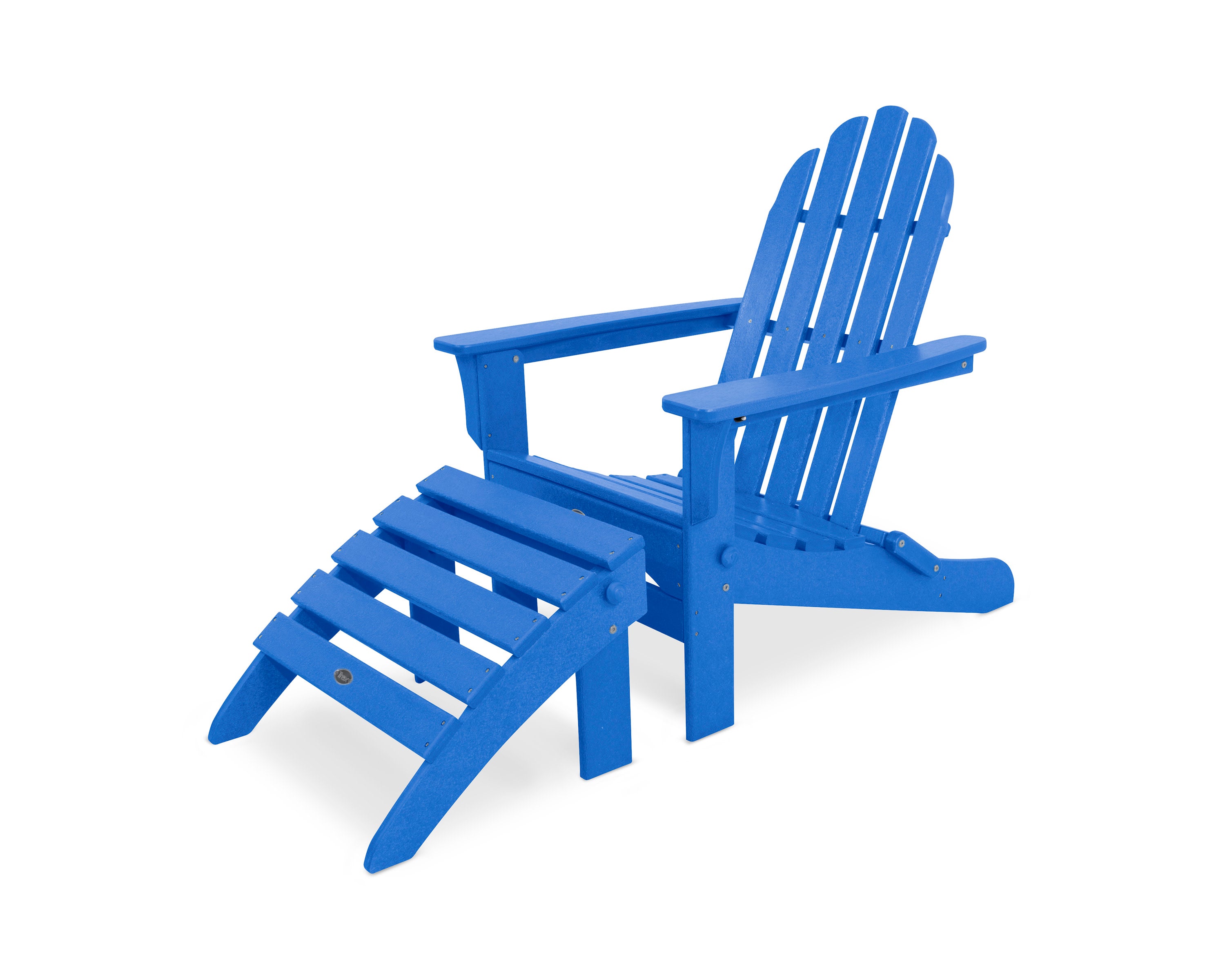 Cape Cod 2-Piece Folding Adirondack Seating Set in Pacific Blue