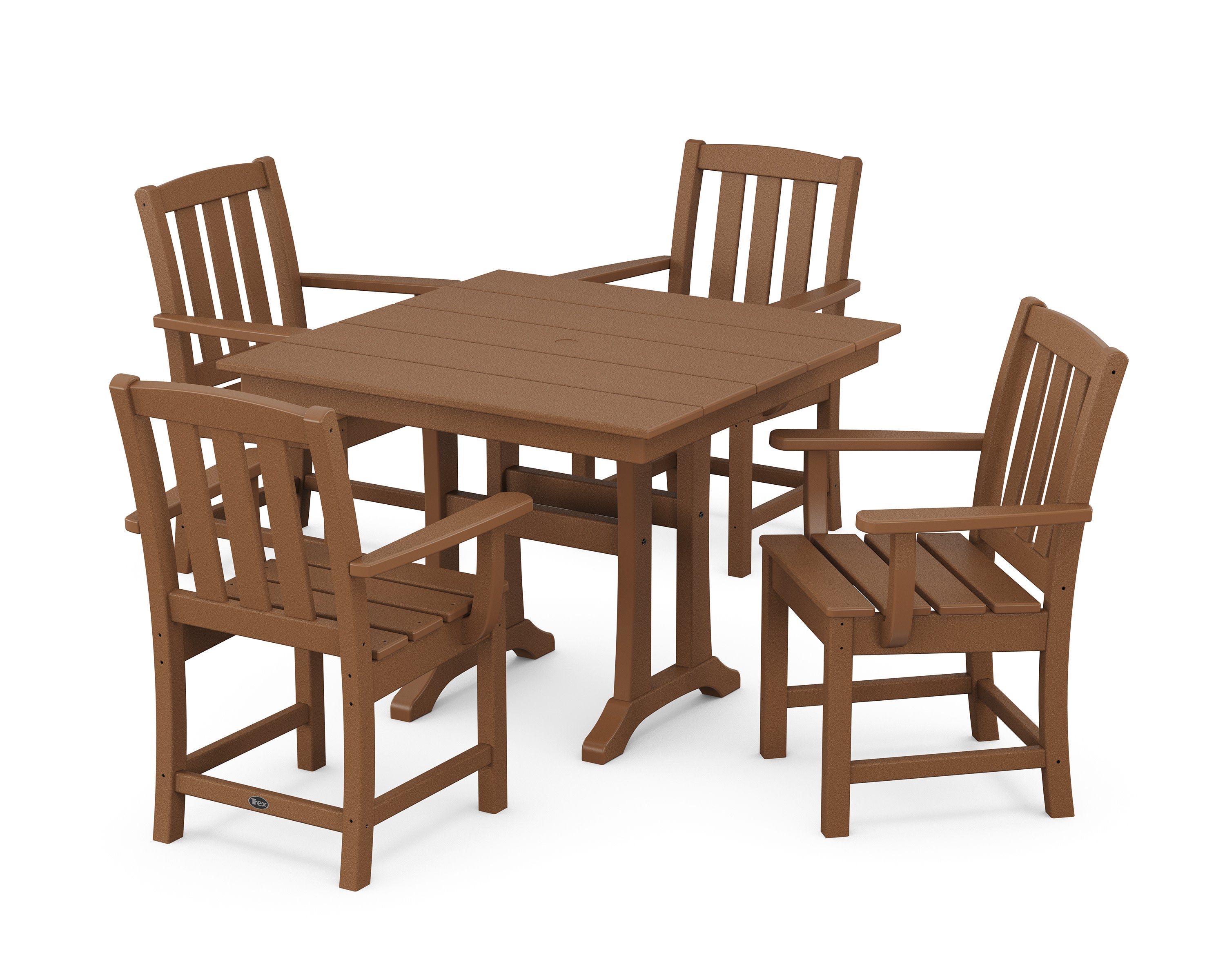 Cape Cod 5-Piece Farmhouse Dining Set with Trestle Legs in Tree House