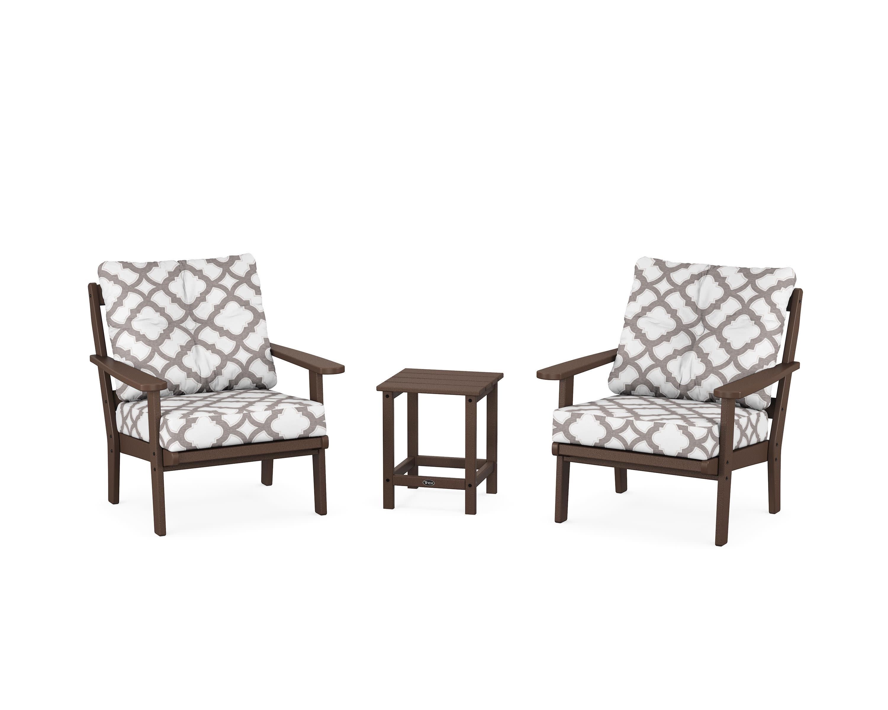 Cape Cod 3-Piece Deep Seating Set in Vintage Lantern / Trellis Grey Mist