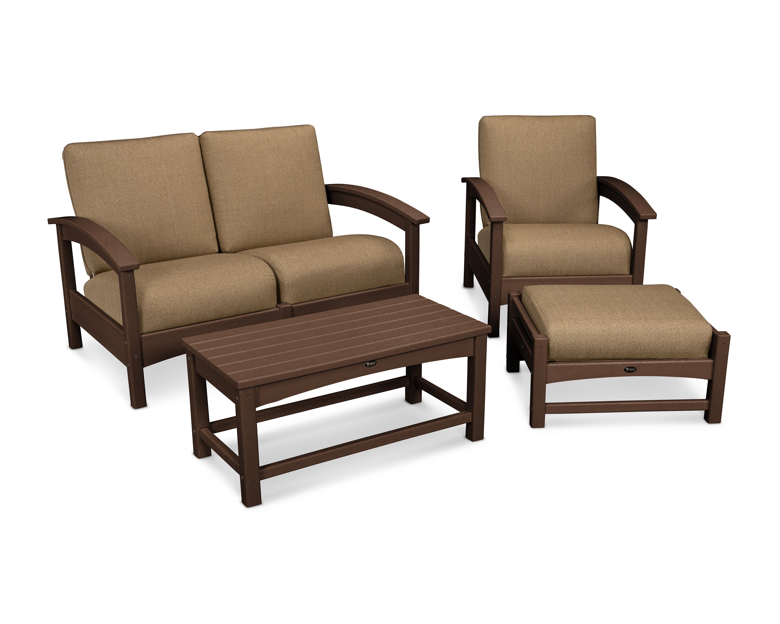 Rockport 4-Piece Deep Seating Conversation Group in Vintage Lantern / Sesame