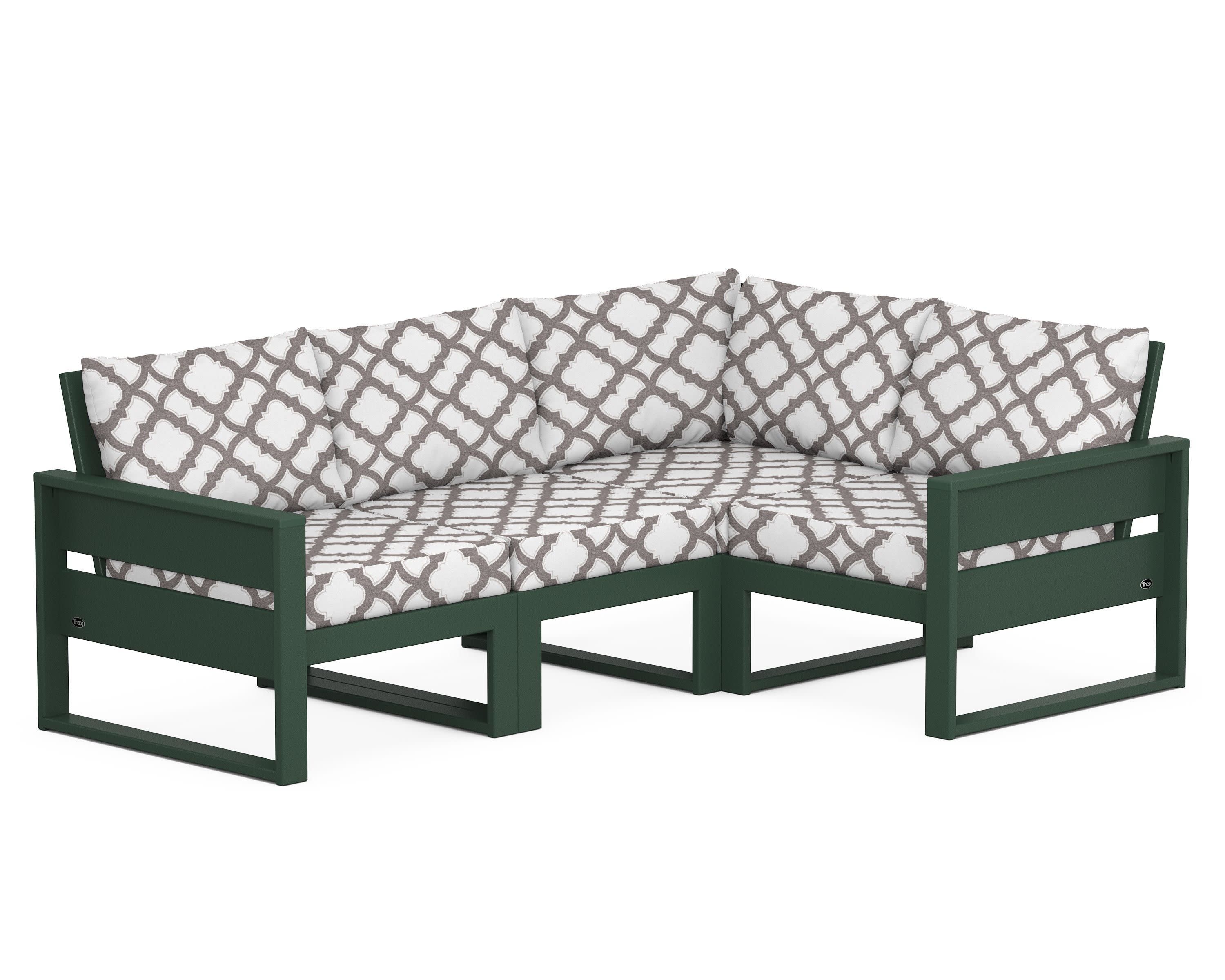 Eastport 4- Piece Sectional in Rainforest Canopy / Trellis Grey Mist
