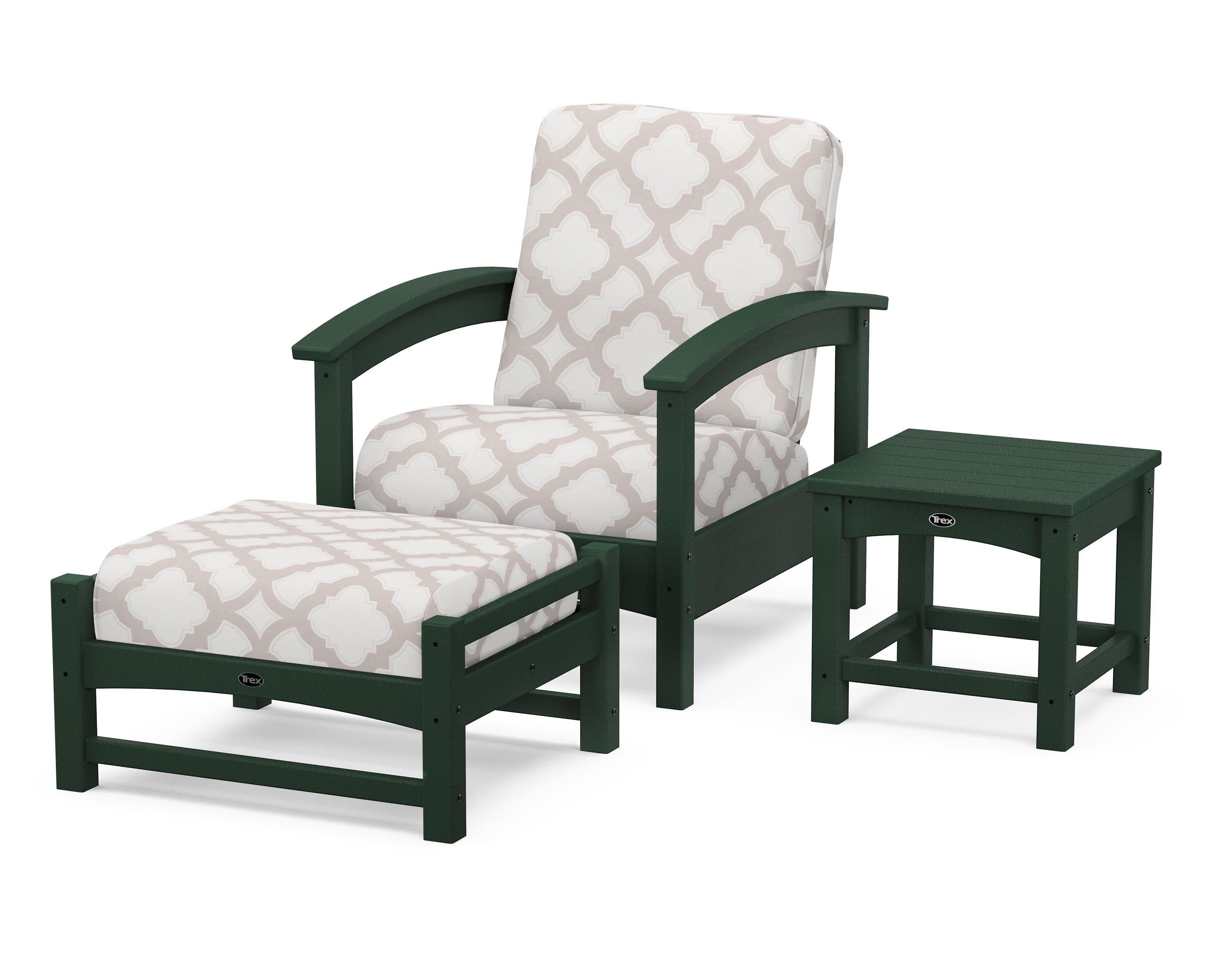 Rockport 3-Piece Deep Seating Set in Rainforest Canopy / Trellis Dune Burlap
