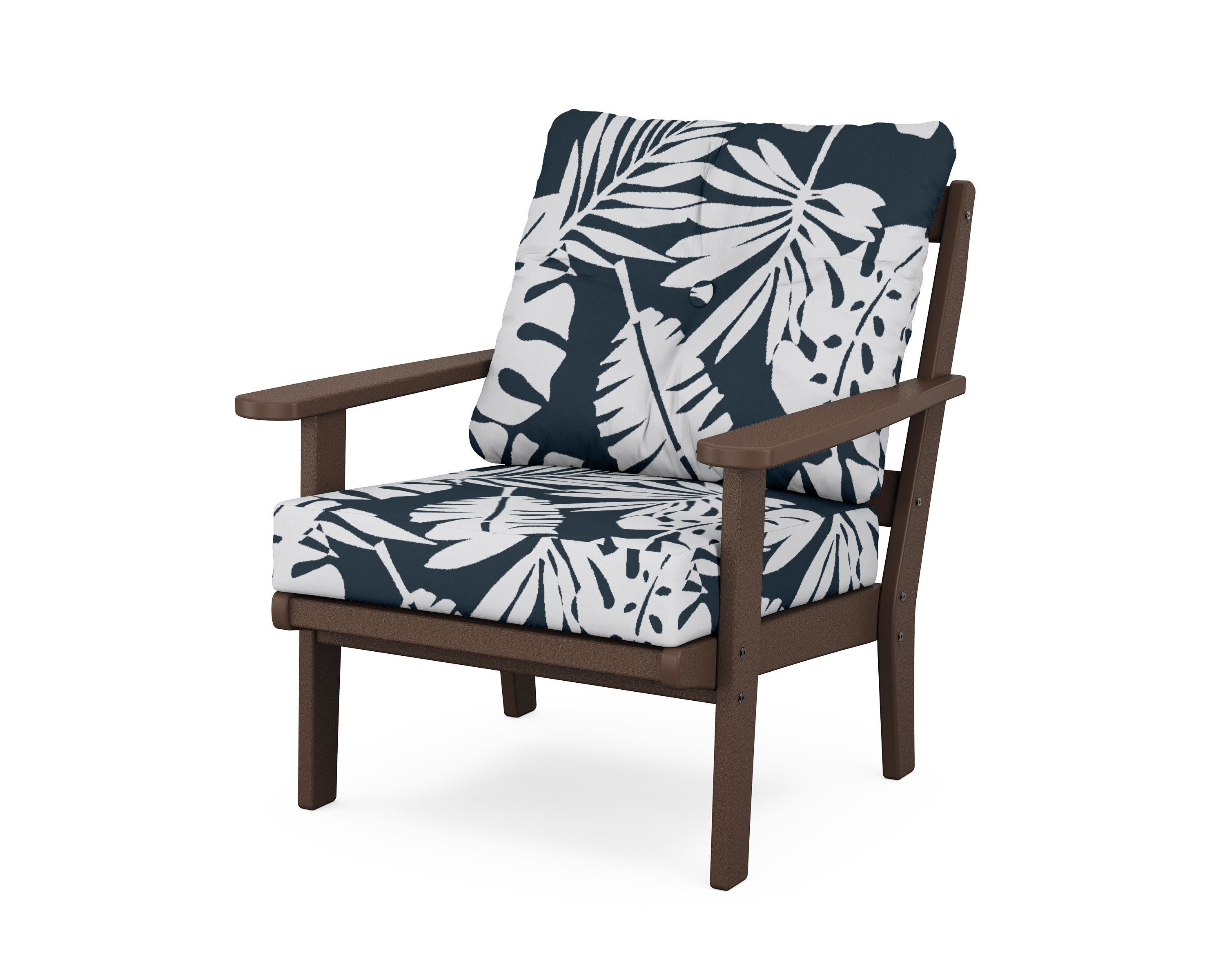 Cape Cod Deep Seating Chair in Vintage Lantern / Leaf Marine Indigo