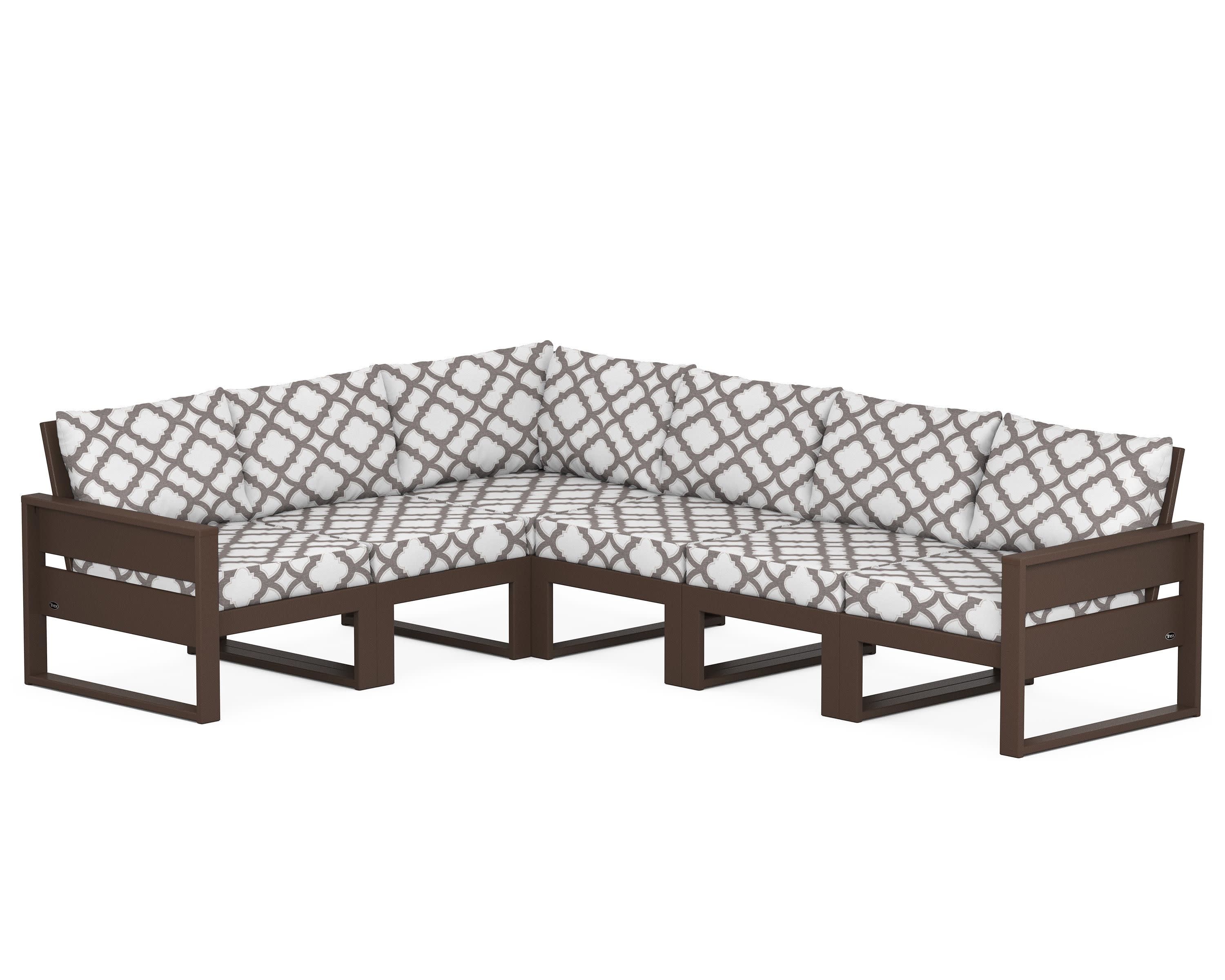 Eastport 6-Piece Sectional in Vintage Lantern / Trellis Grey Mist