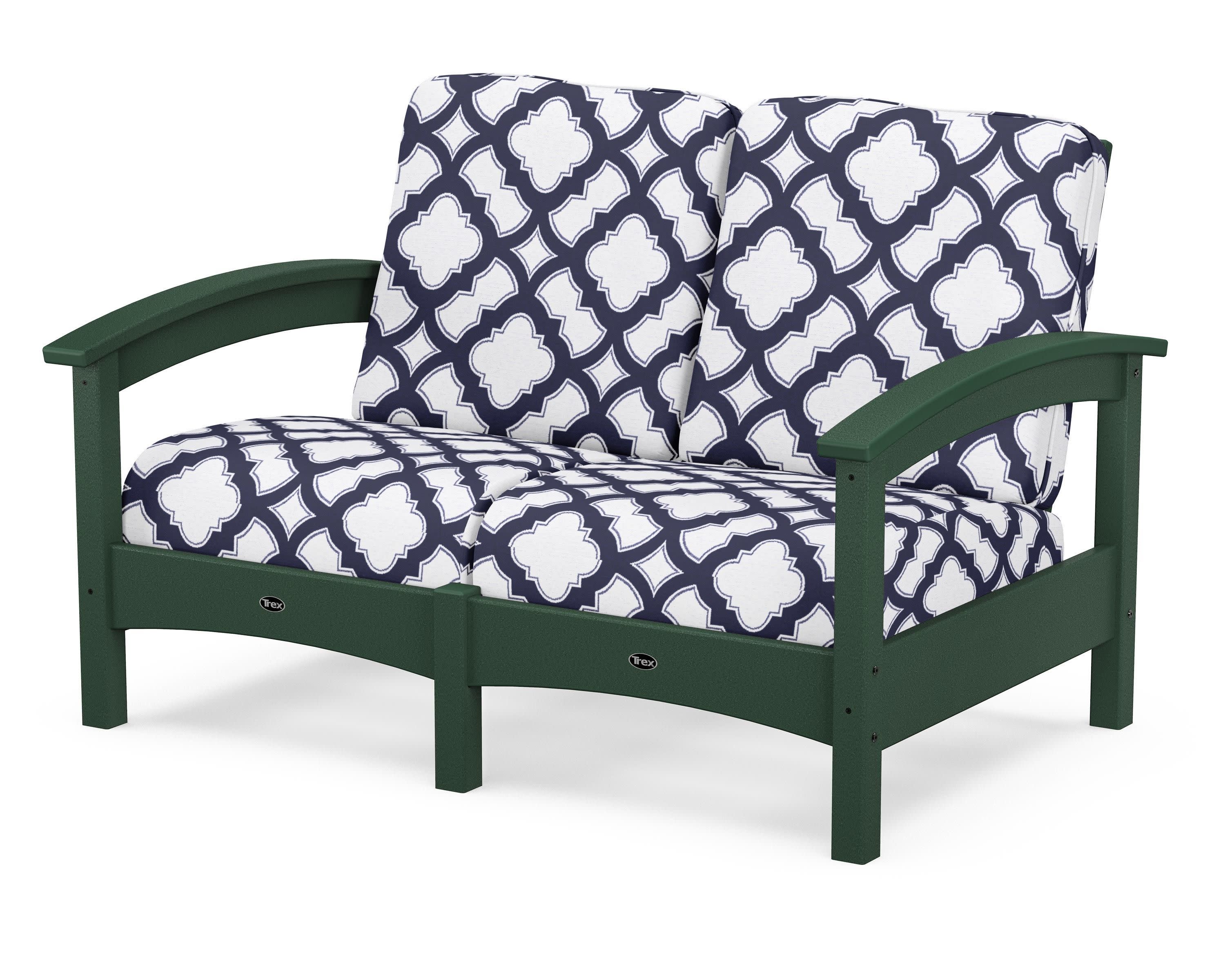 Rockport Club Loveseat in Rainforest Canopy / Trellis Navy