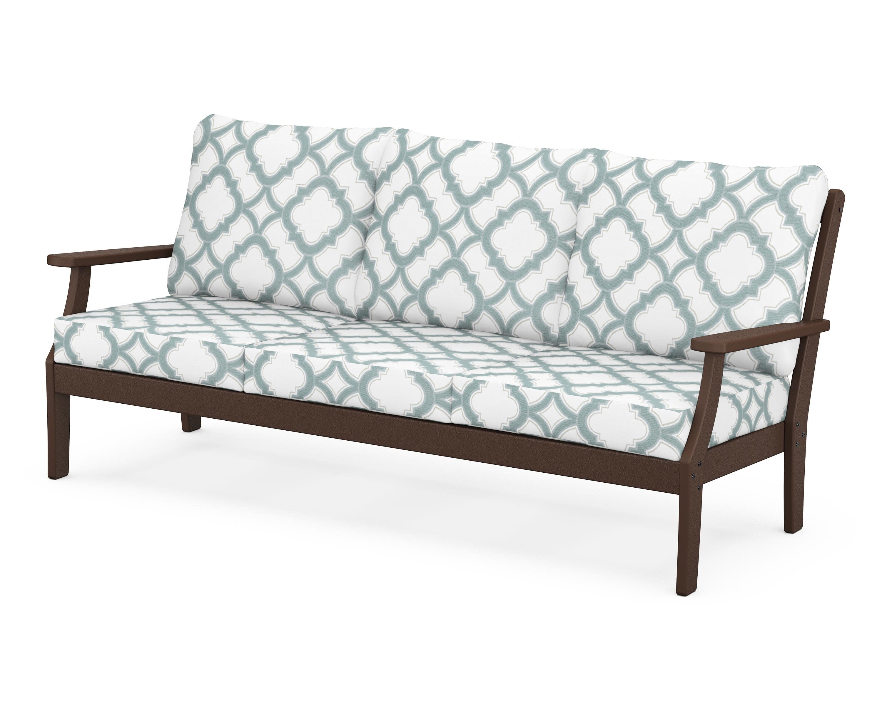 Yacht Club Deep Seating Sofa in Vintage Lantern / Trellis Glacier Spa