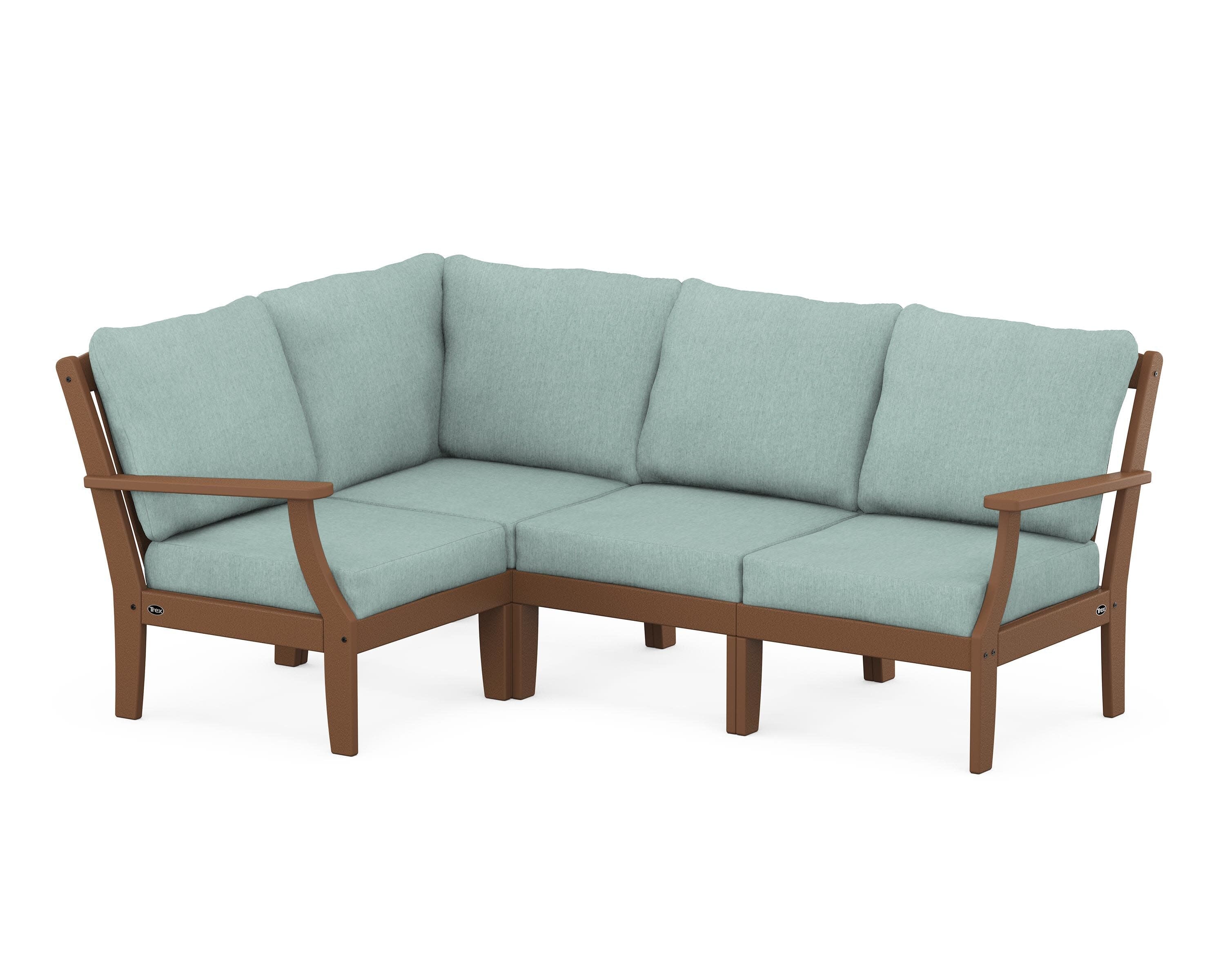 Yacht Club Modular 4-Piece Deep Seating Set in Tree House / Glacier Spa