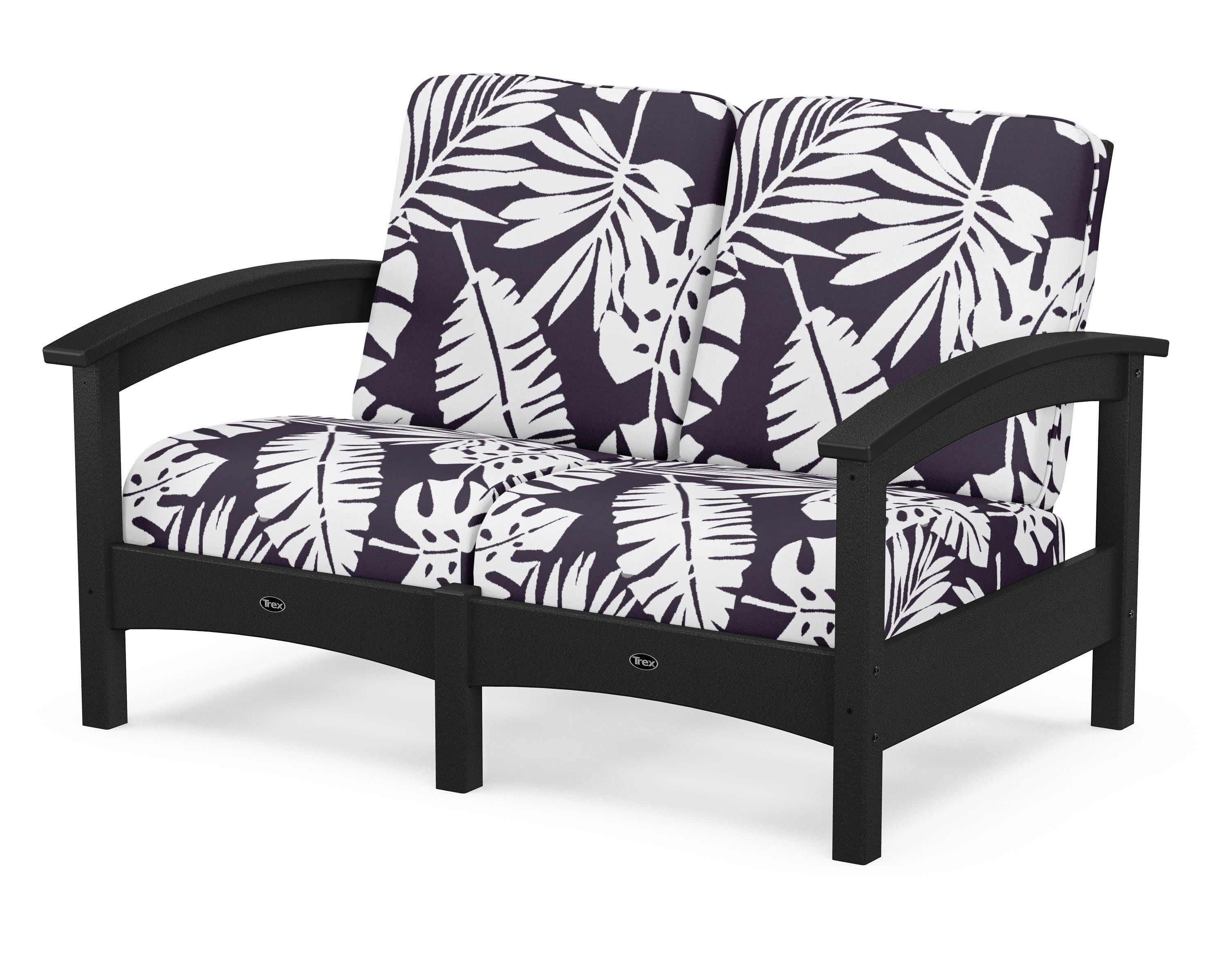 Rockport Club Loveseat in Charcoal Black / Leaf Navy