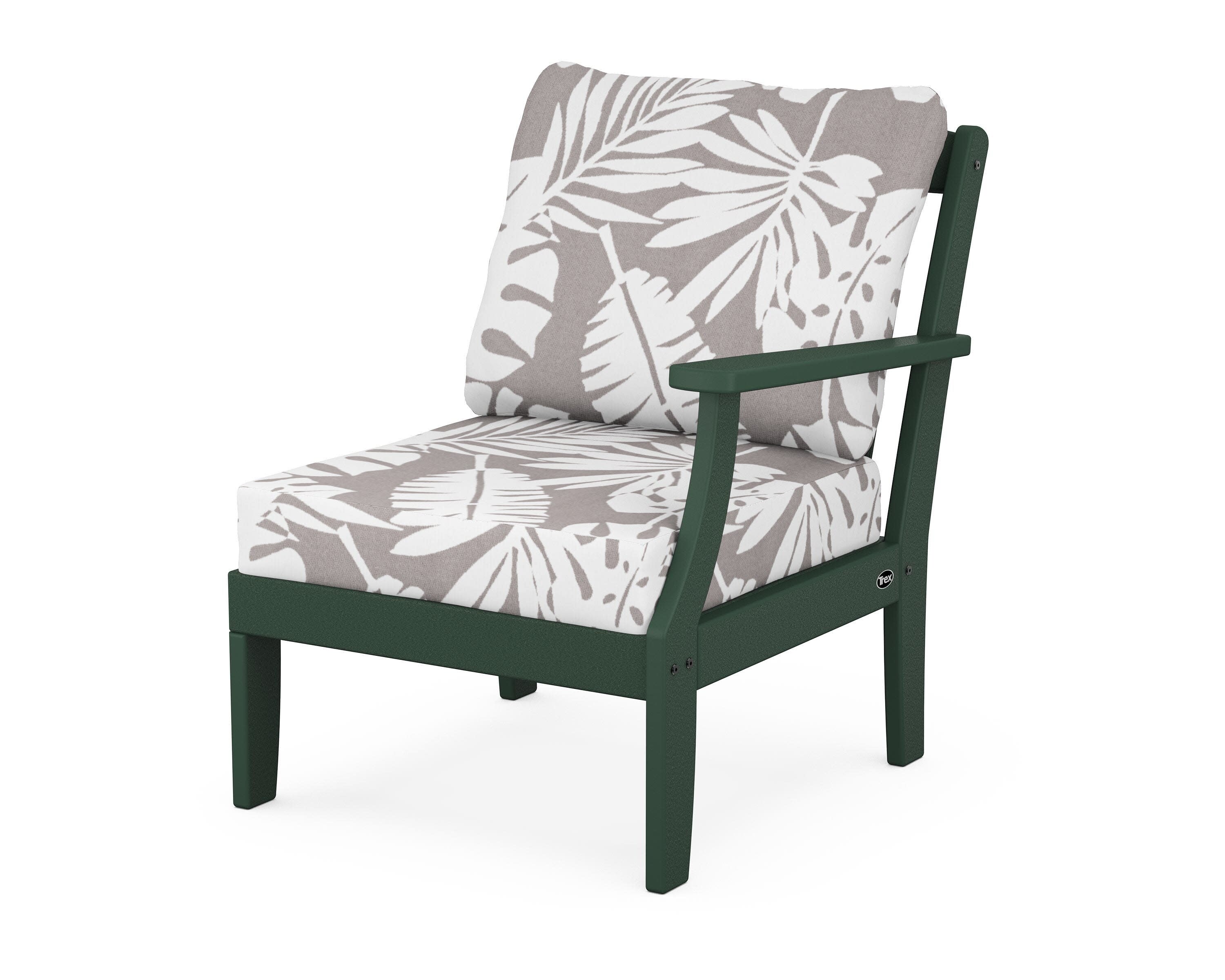 Yacht Club Modular Right Arm Chair in Rainforest Canopy / Leaf Grey Mist