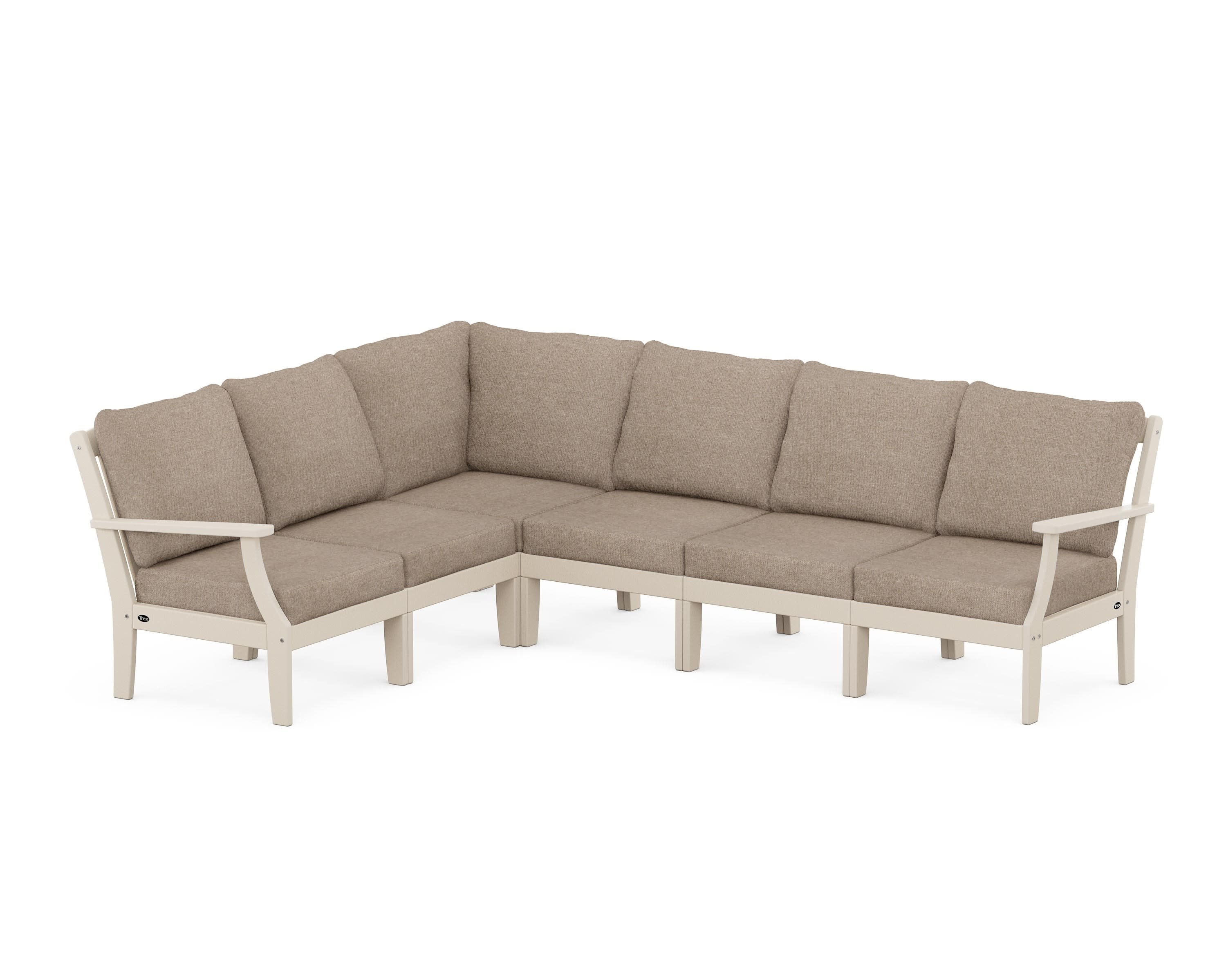 Yacht Club Modular 6-Piece Deep Seating Set in Sand Castle / Spiced Burlap