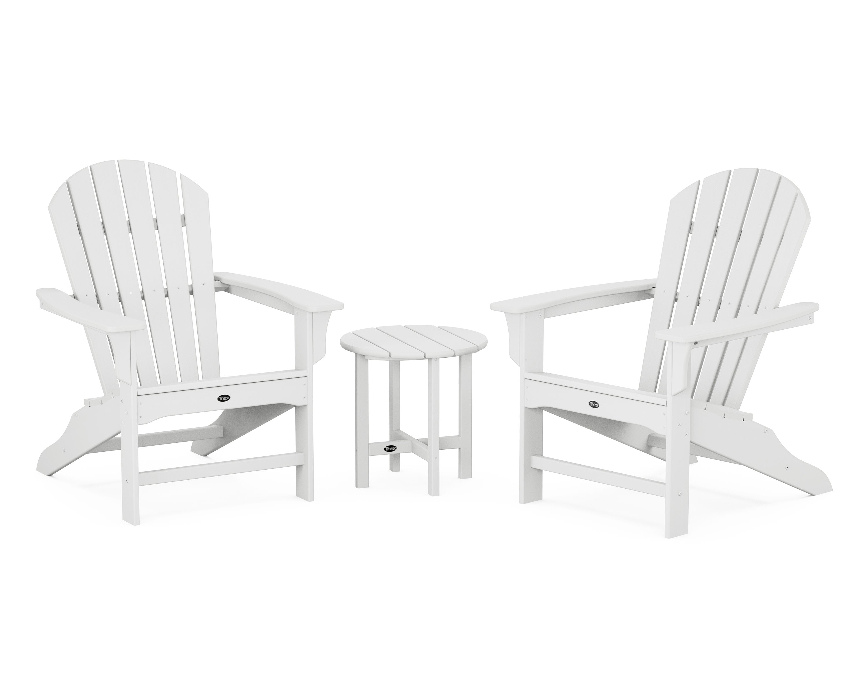 Yacht Club Shellback 3-Piece Adirondack Set in Classic White