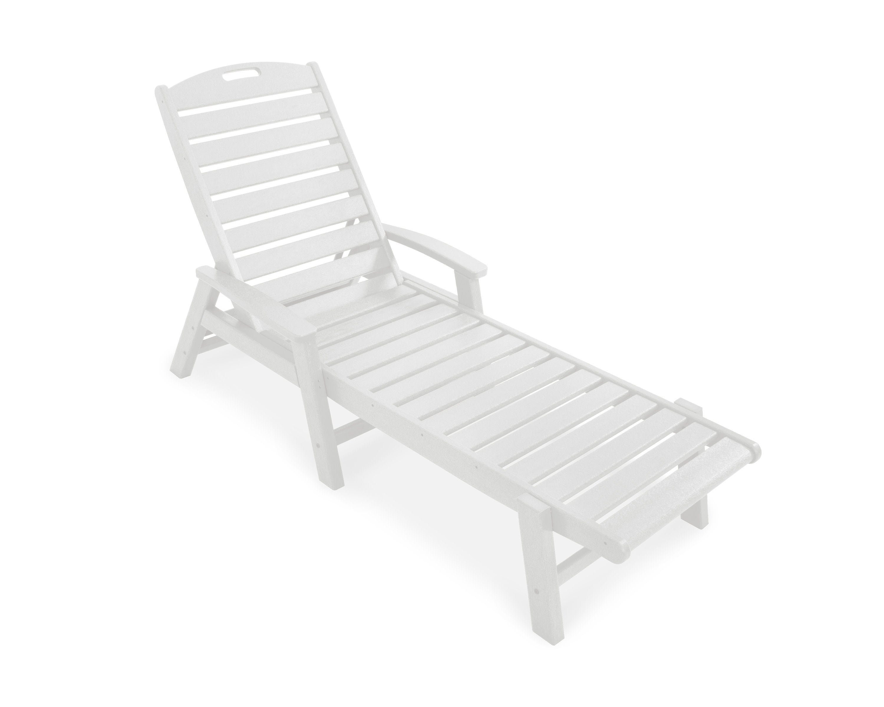 Yacht Club Chaise with Arms - Stackable in Classic White