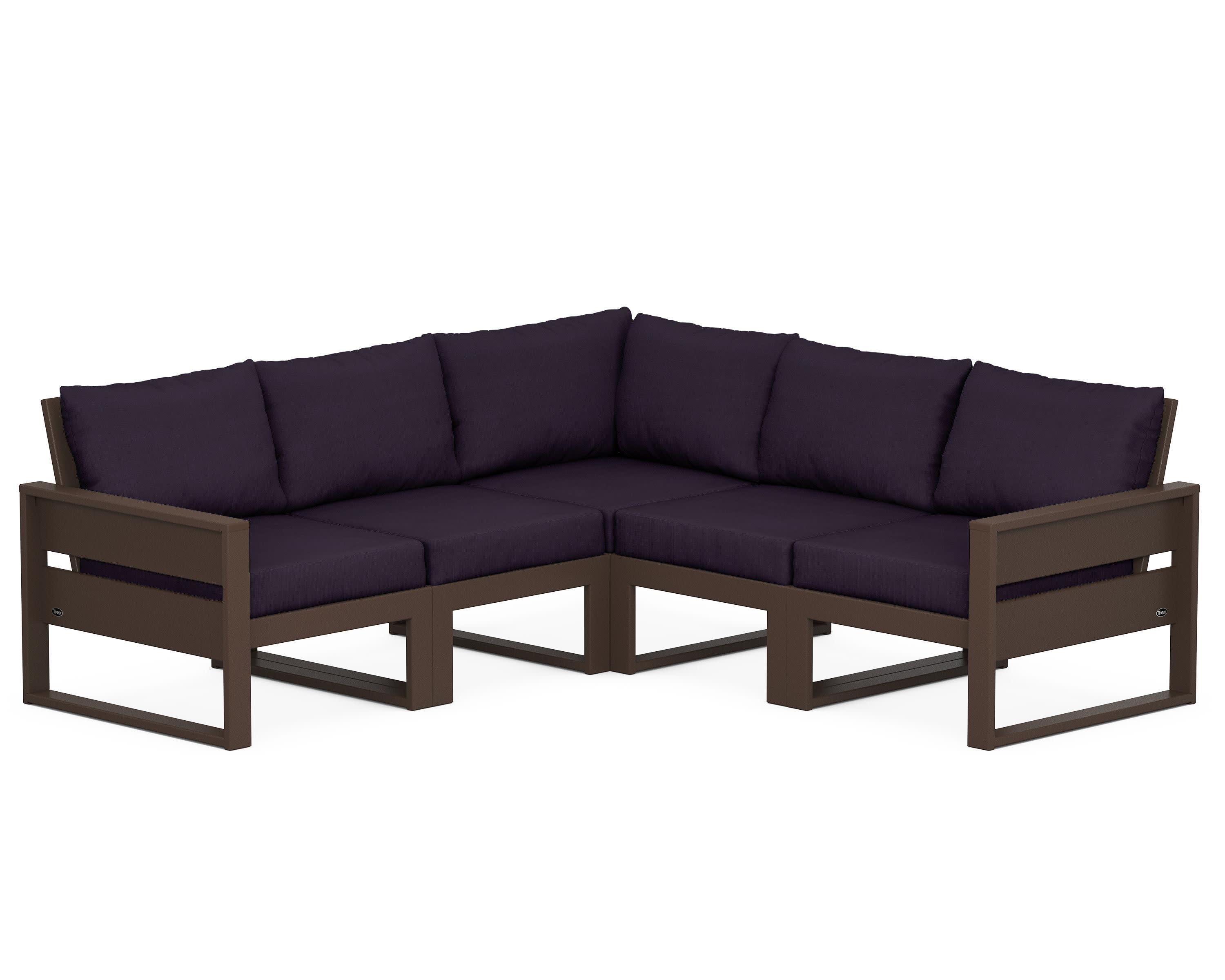 Eastport 5-Piece Sectional in Vintage Lantern / Navy Linen