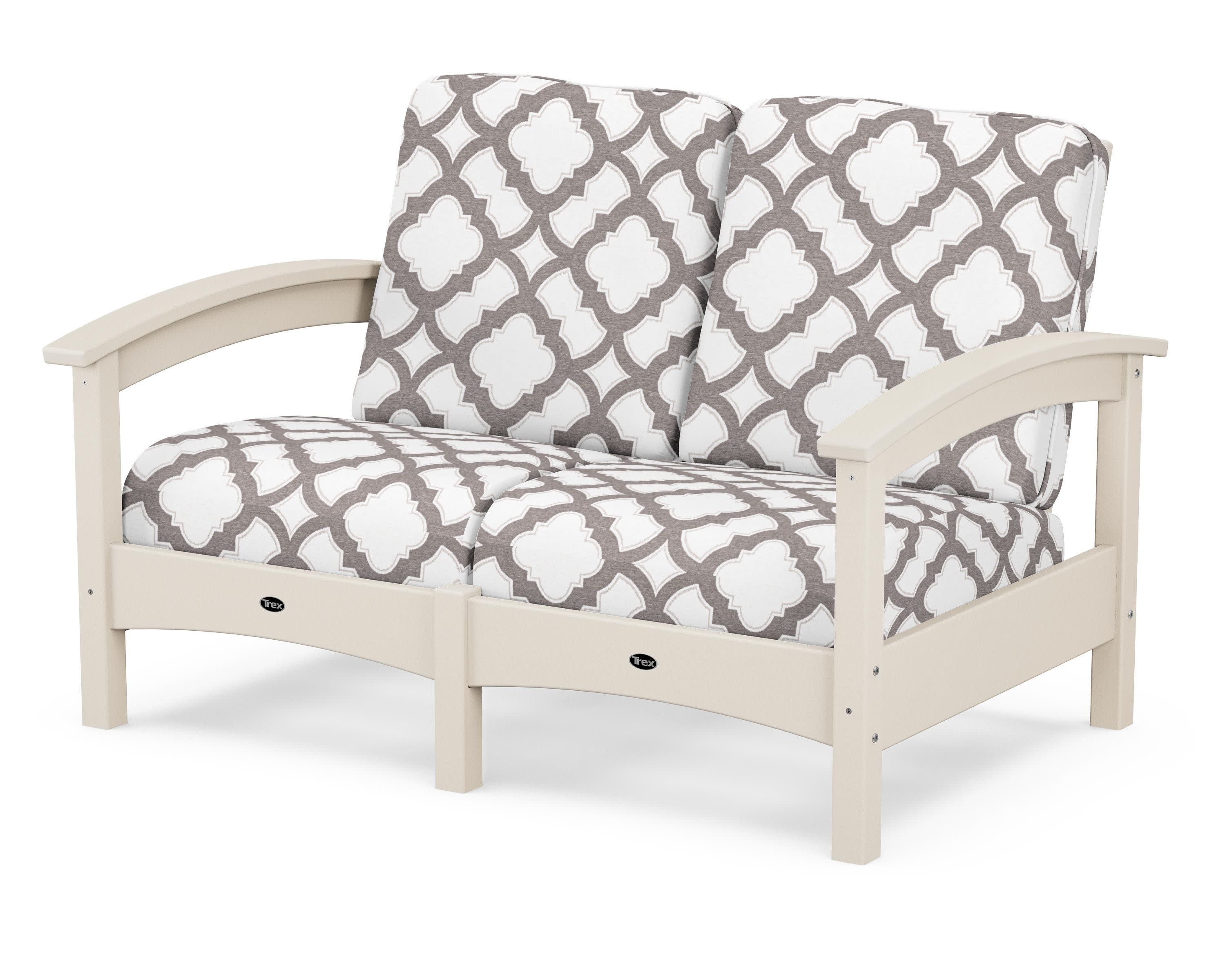 Rockport Club Loveseat in Sand Castle / Trellis Grey Mist