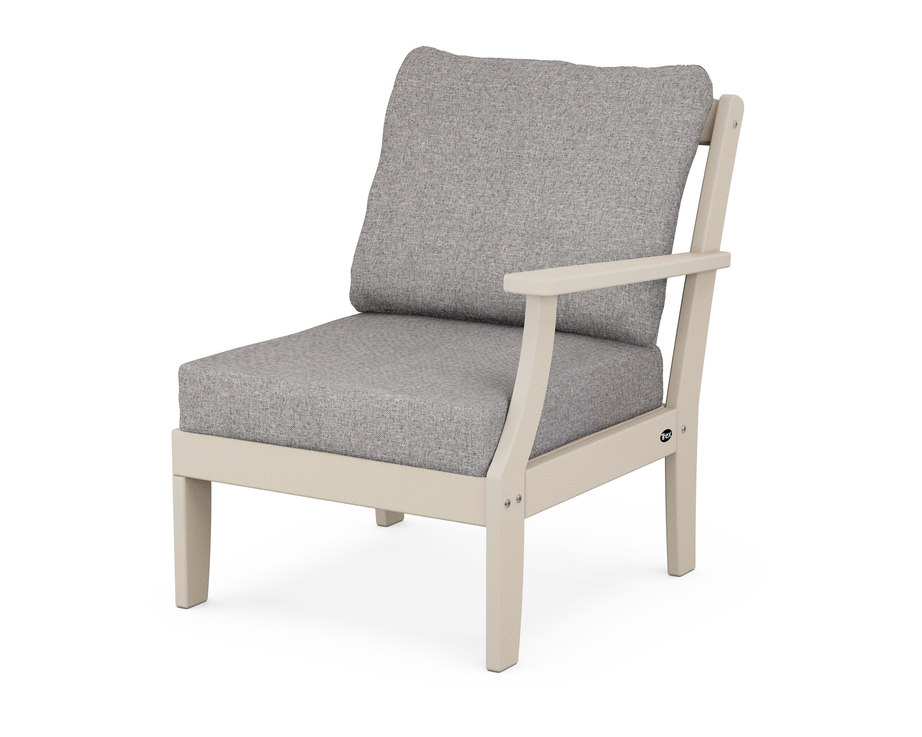 Yacht Club Modular Right Arm Chair in Sand Castle / Grey Mist