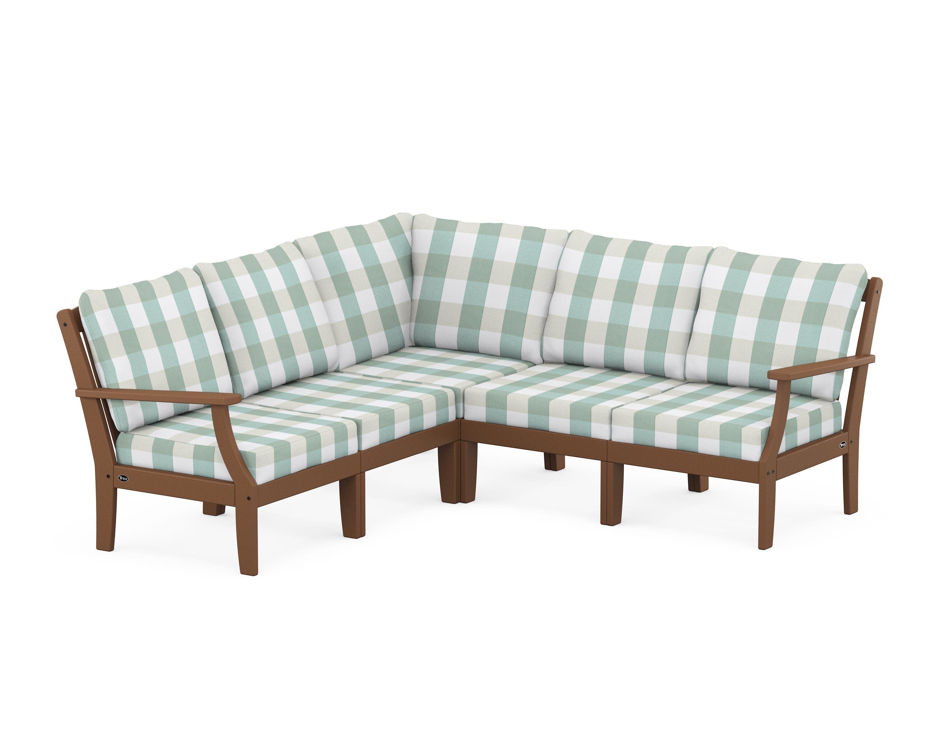 Yacht Club Modular 5-Piece Deep Seating Set in Tree House / Buffalo Plaid Glacier Spa