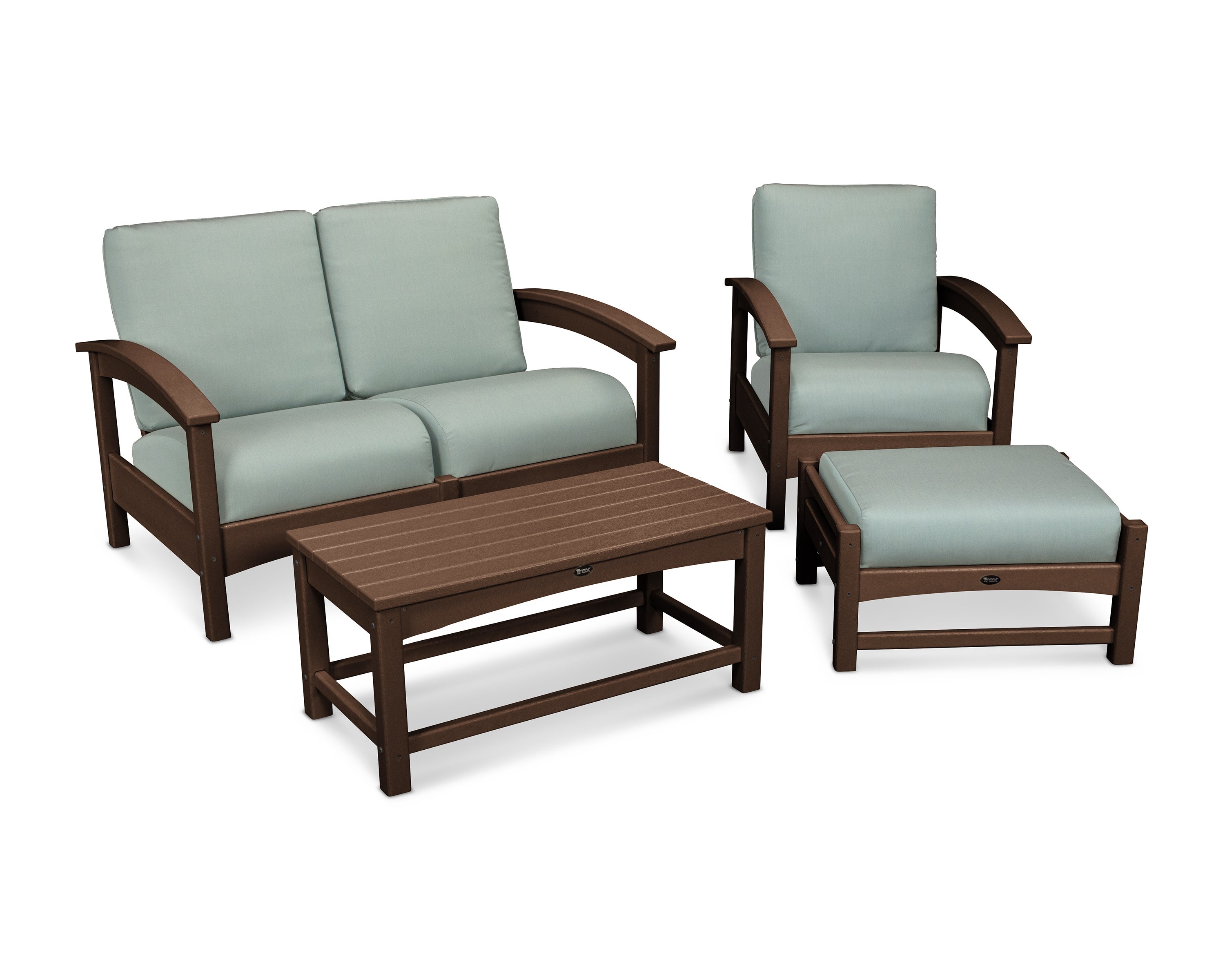 Rockport 4-Piece Deep Seating Conversation Group in Vintage Lantern / Spa