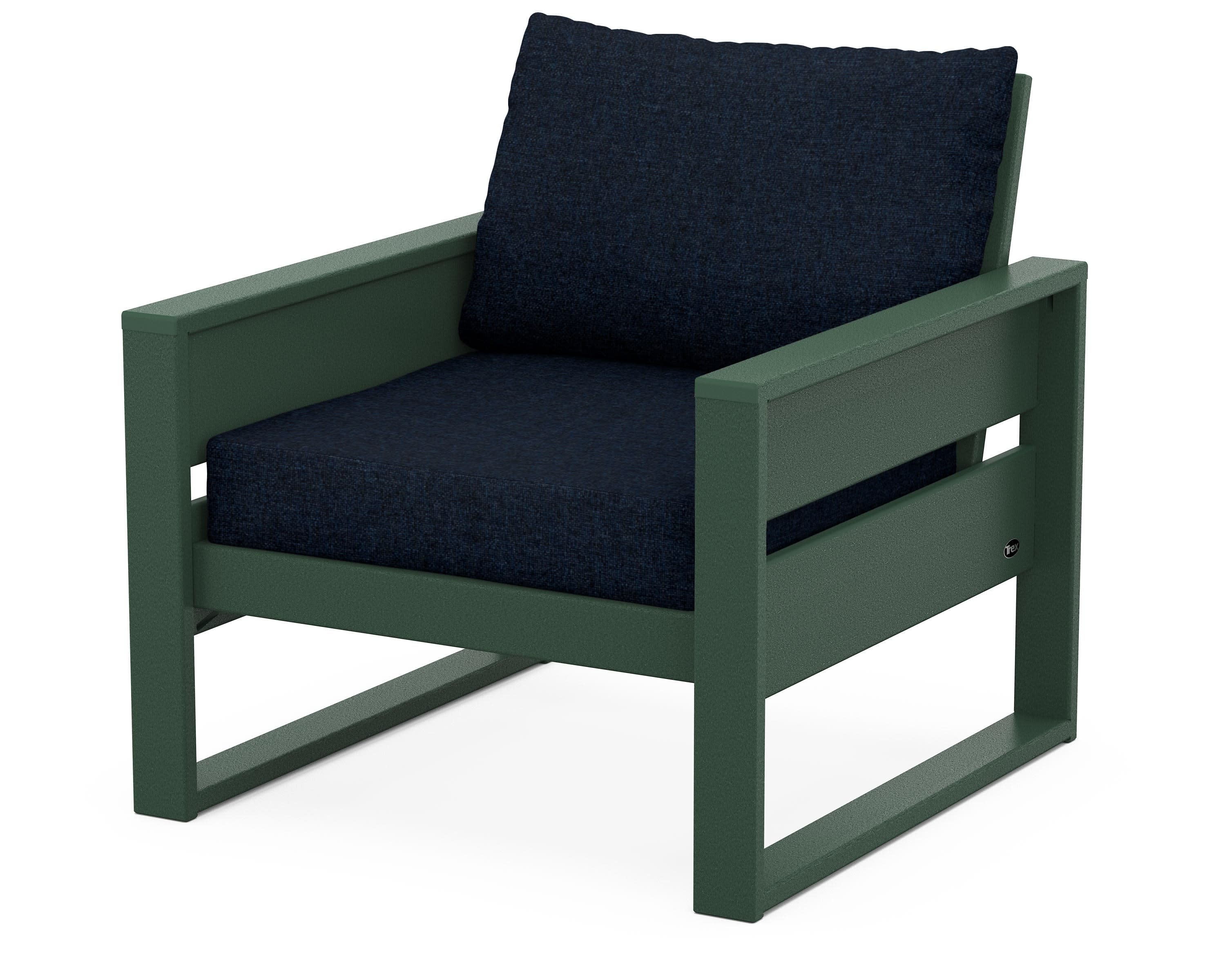 Eastport Club Chair in Rainforest Canopy / Marine Indigo