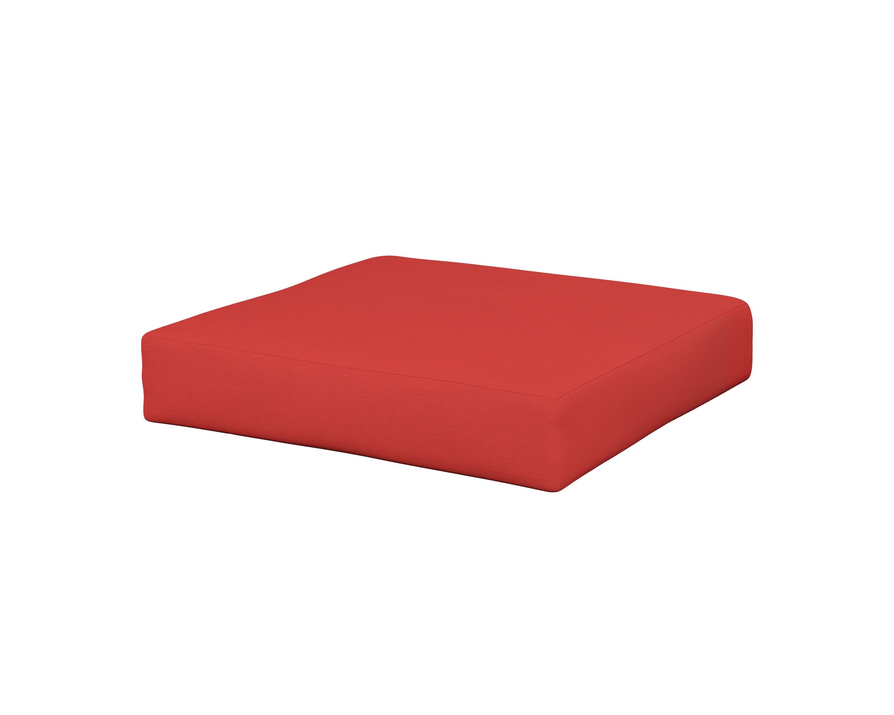 Vineyard Ottoman Cushion in Crimson Linen