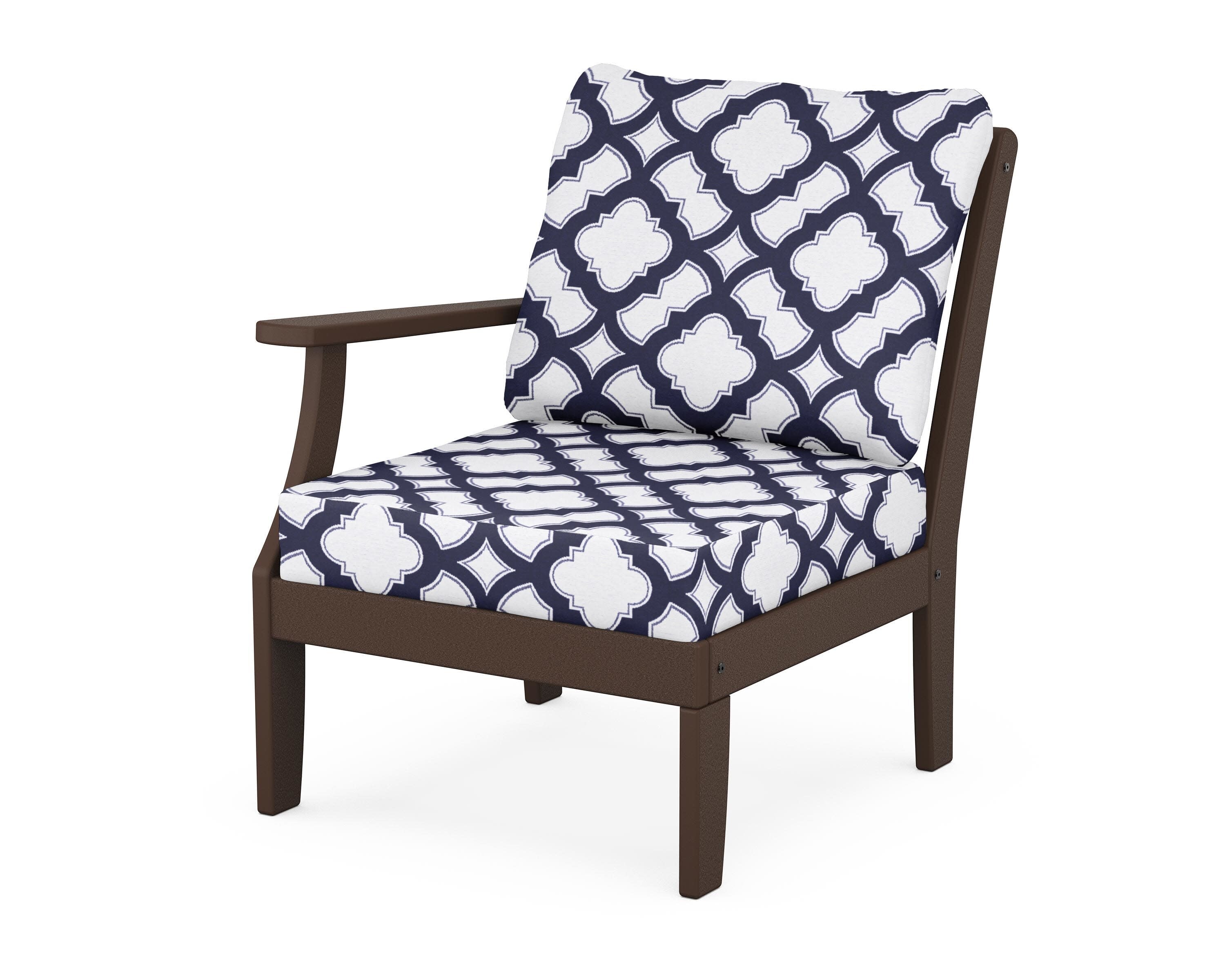 Yacht Club Modular Left Arm Chair in Vintage Lantern / Trellis Navy
