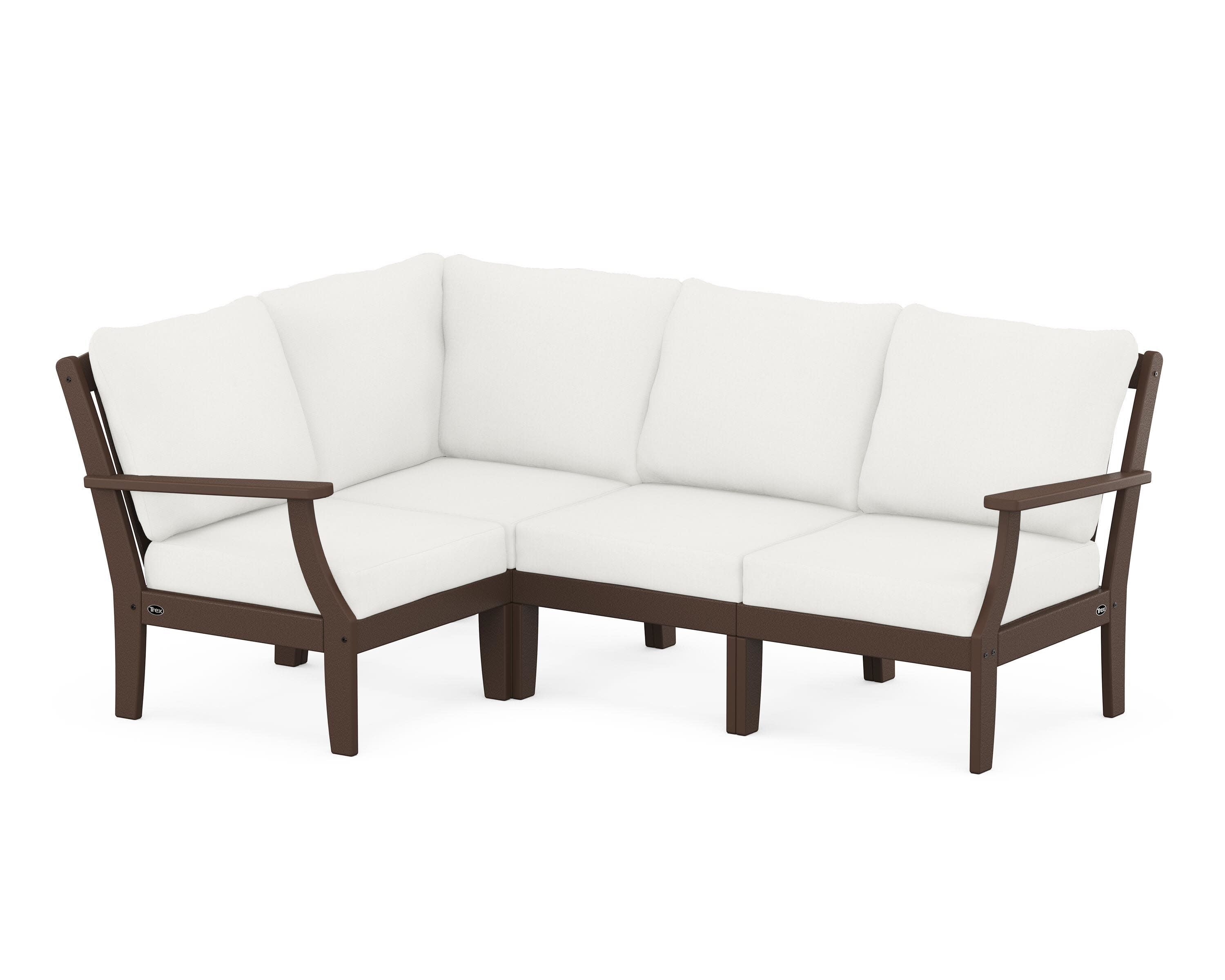 Yacht Club Modular 4-Piece Deep Seating Set in Vintage Lantern / Natural Linen